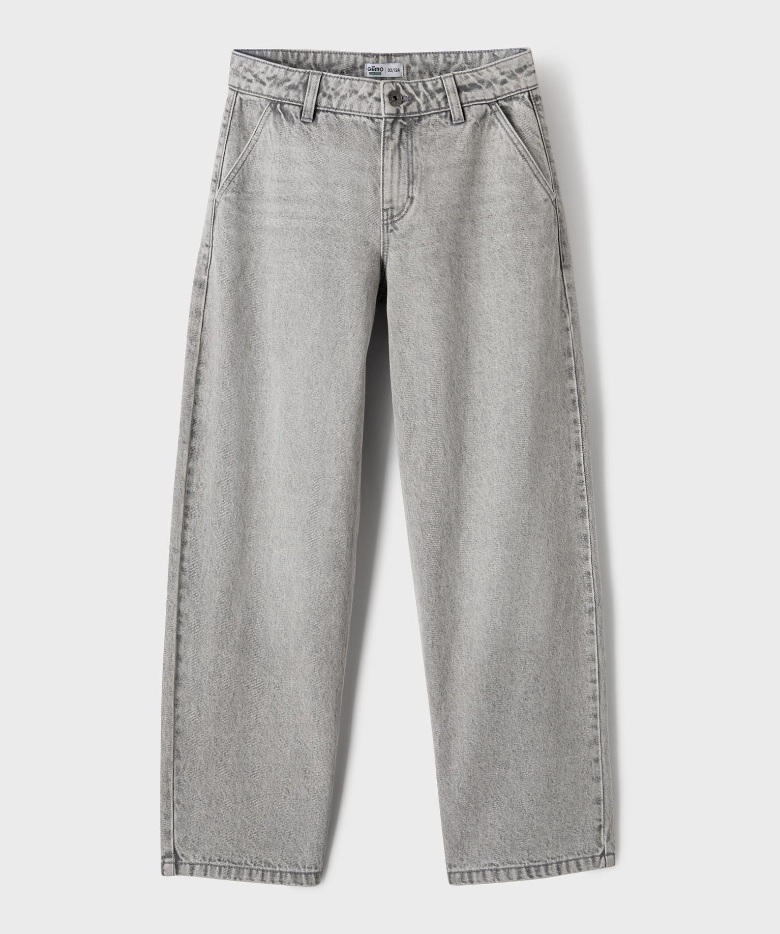 Jean wide leg fille - 12A/XXS - gris clair - GEMO