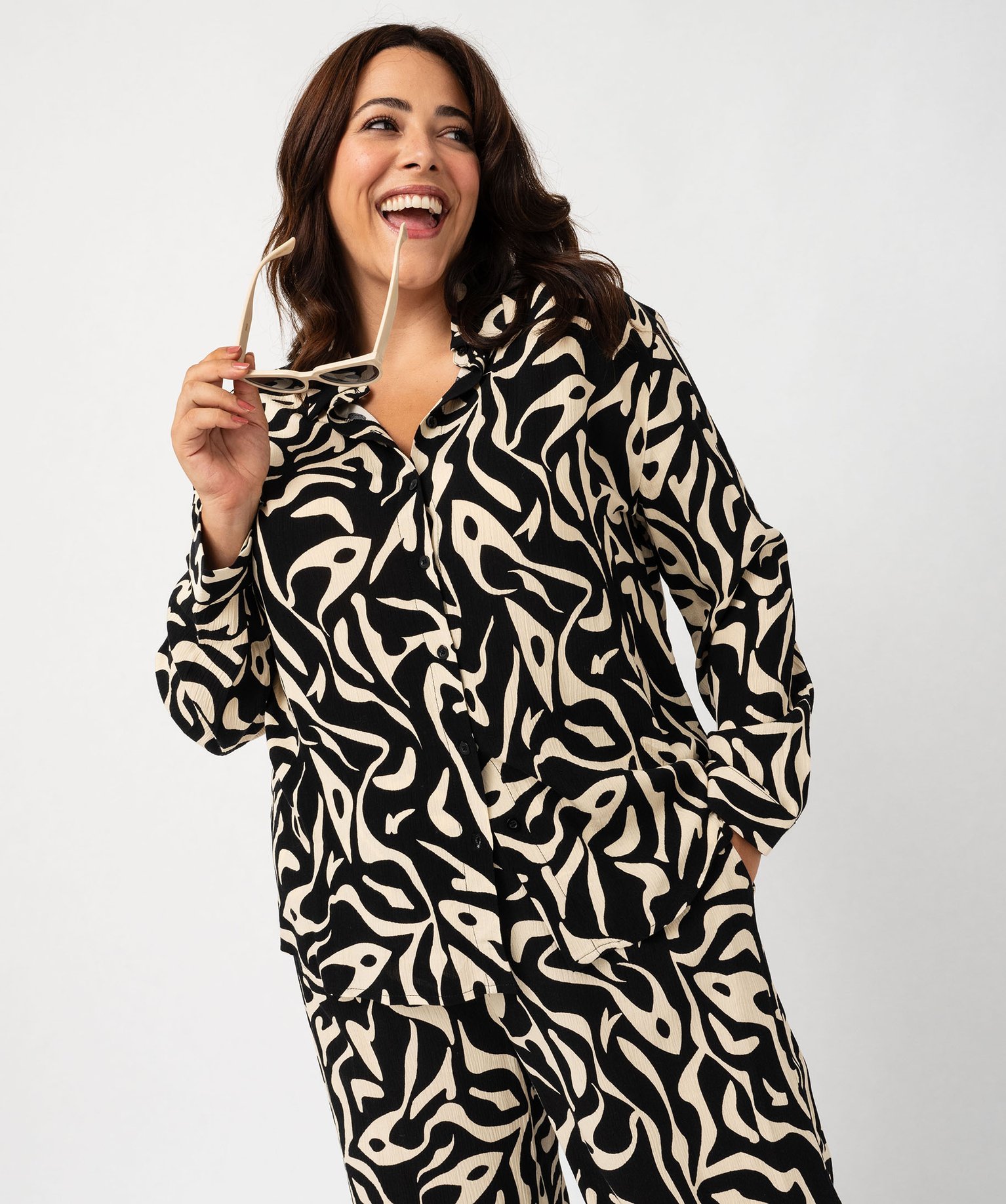 Chemise imprimée femme grande taille - 46 - noir - GEMO