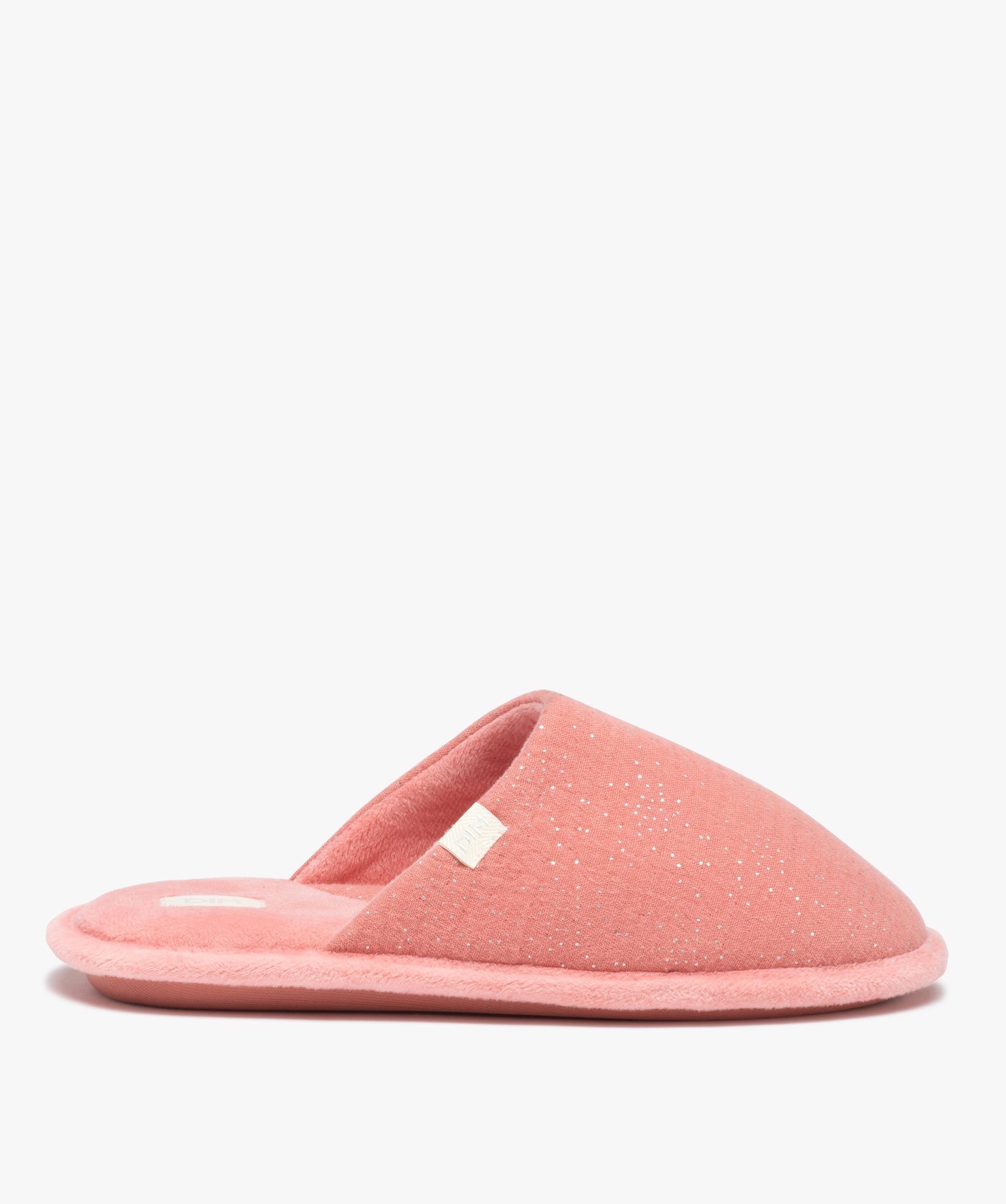 Chaussons femme mules avec dessus en gaze pailletée – Dim - 37 - rose - DIM