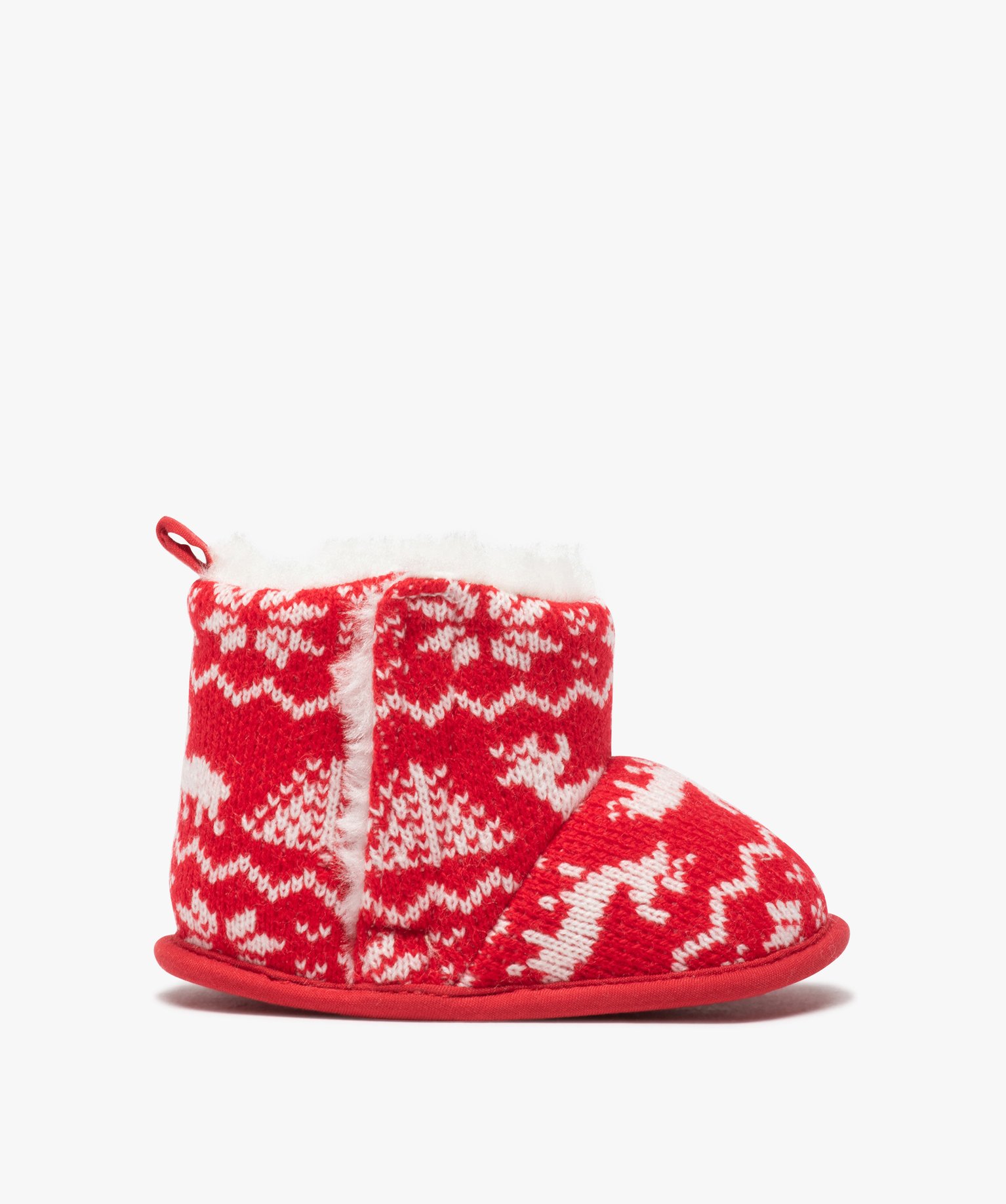 Chaussons de naissance bébé boots de Noël - 0/3M - rouge - GEMO