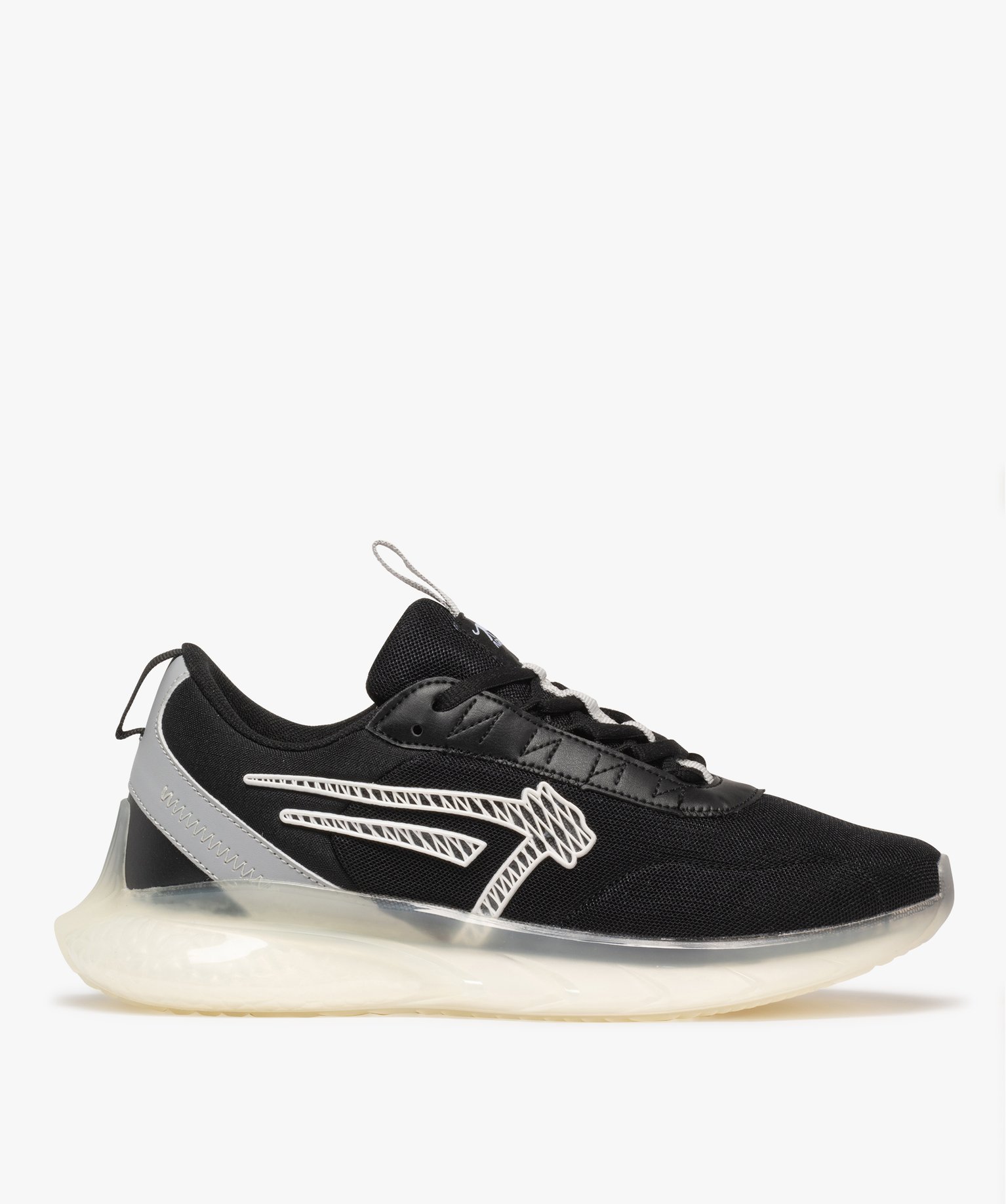 Baskets homme running en mesh à semelle translucide - Airness - 45 - noir - AIRNESS