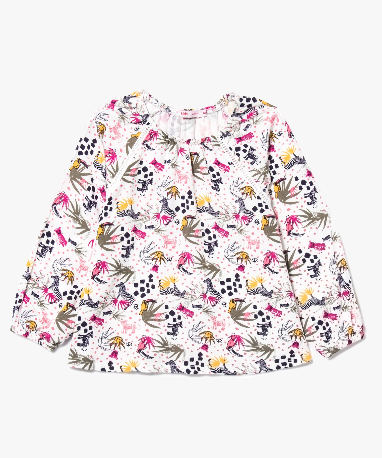 Blouse trapèze imprimé jungle