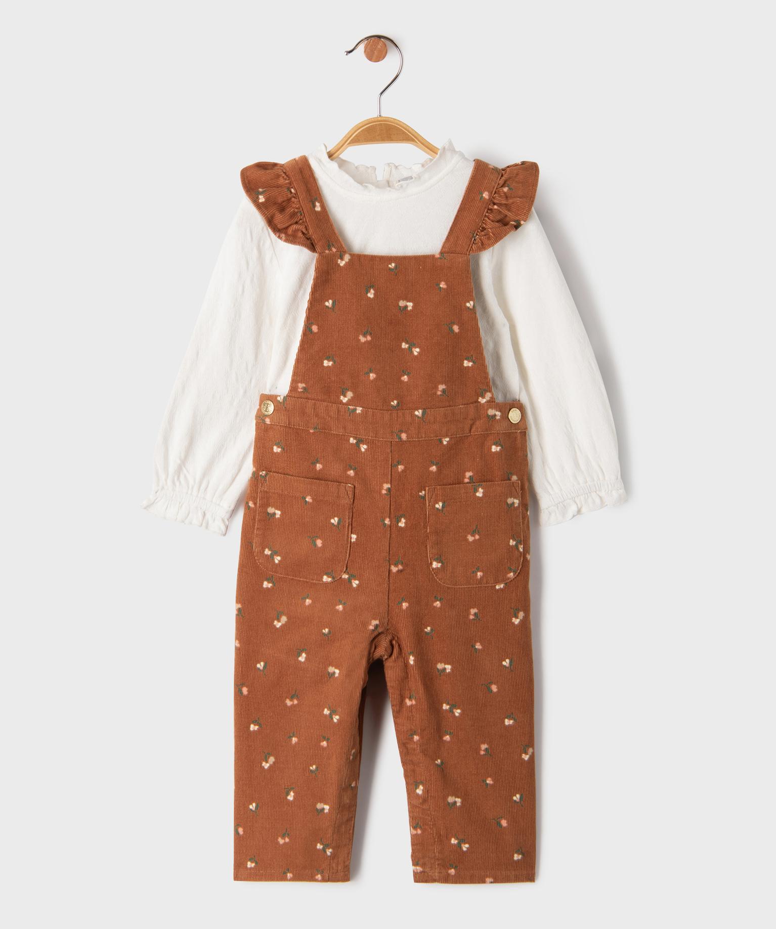 Ensemble 2 pièces salopette fleurie et tee-shirt bébé fille - LuluCastagnette - LULUCASTAGNETTE Ensemble 2 pièces salopette fleurie et tee-shirt bébé fille - LuluCastagnette - LULUCASTAGNETTE