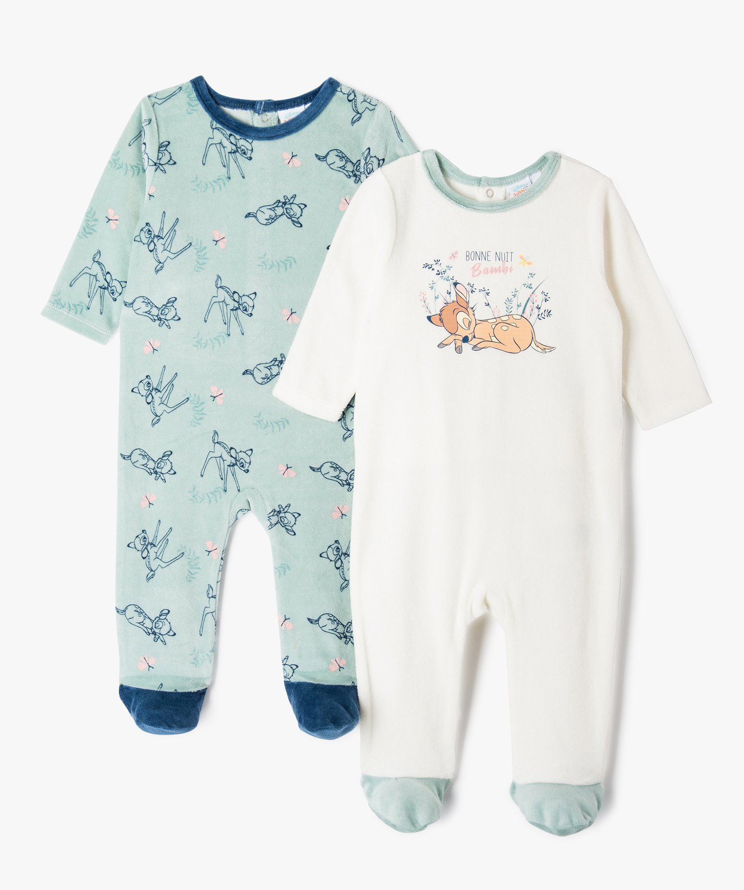 Pyjama dors bien avec motifs Bambi bébé fille (lot de 2) - Disney Baby - 1M - ecru - DISNEY BABY