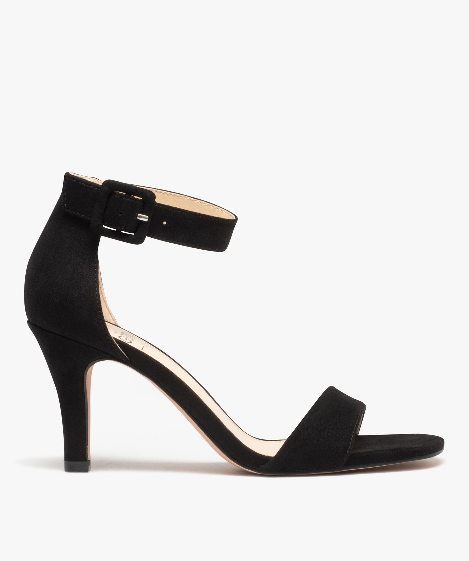 Sandales femme à talon fermé dessus suédine unie - 39 - noir - GEMO