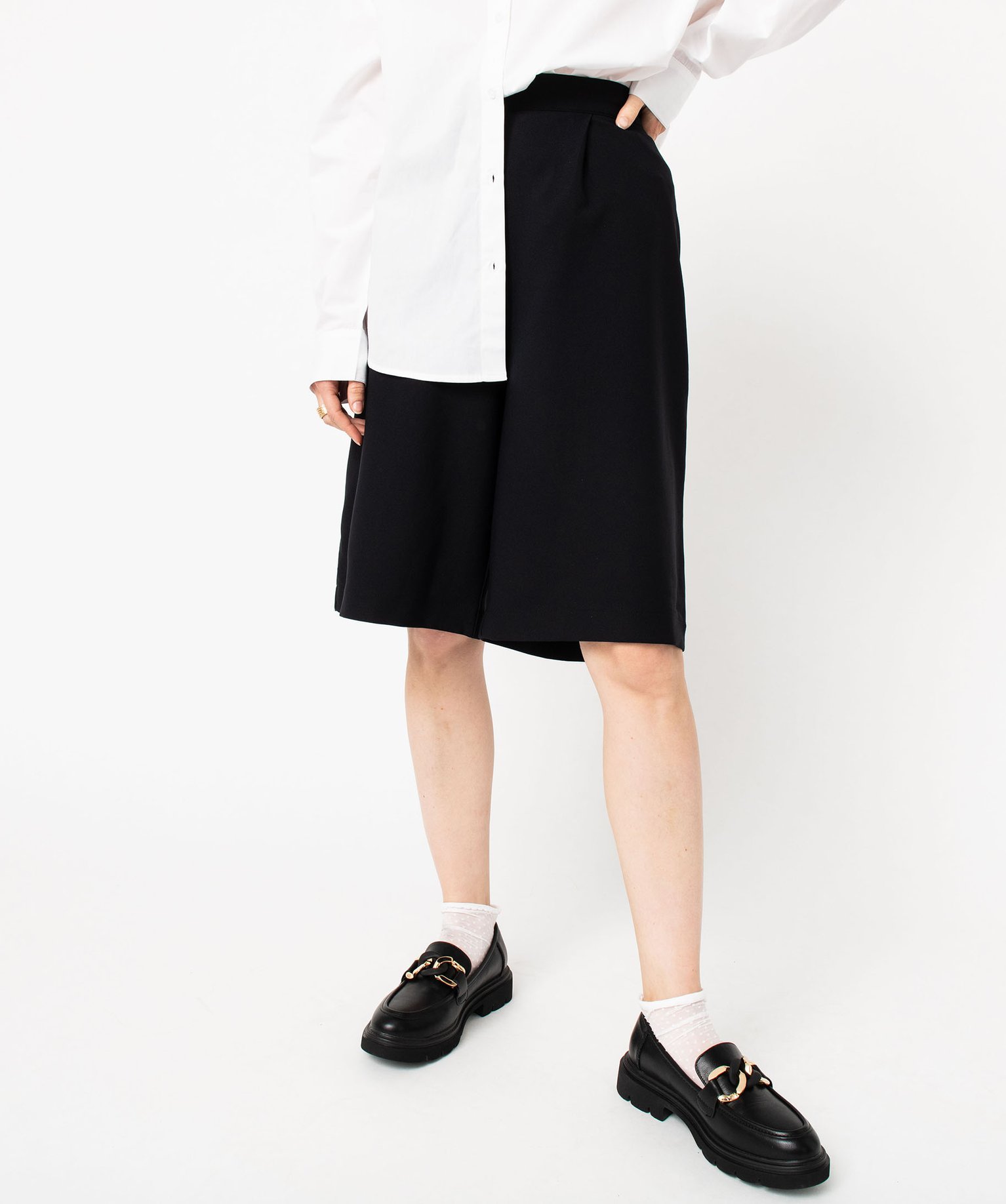 Bermuda ample à pinces femme - 36 - noir - GEMO