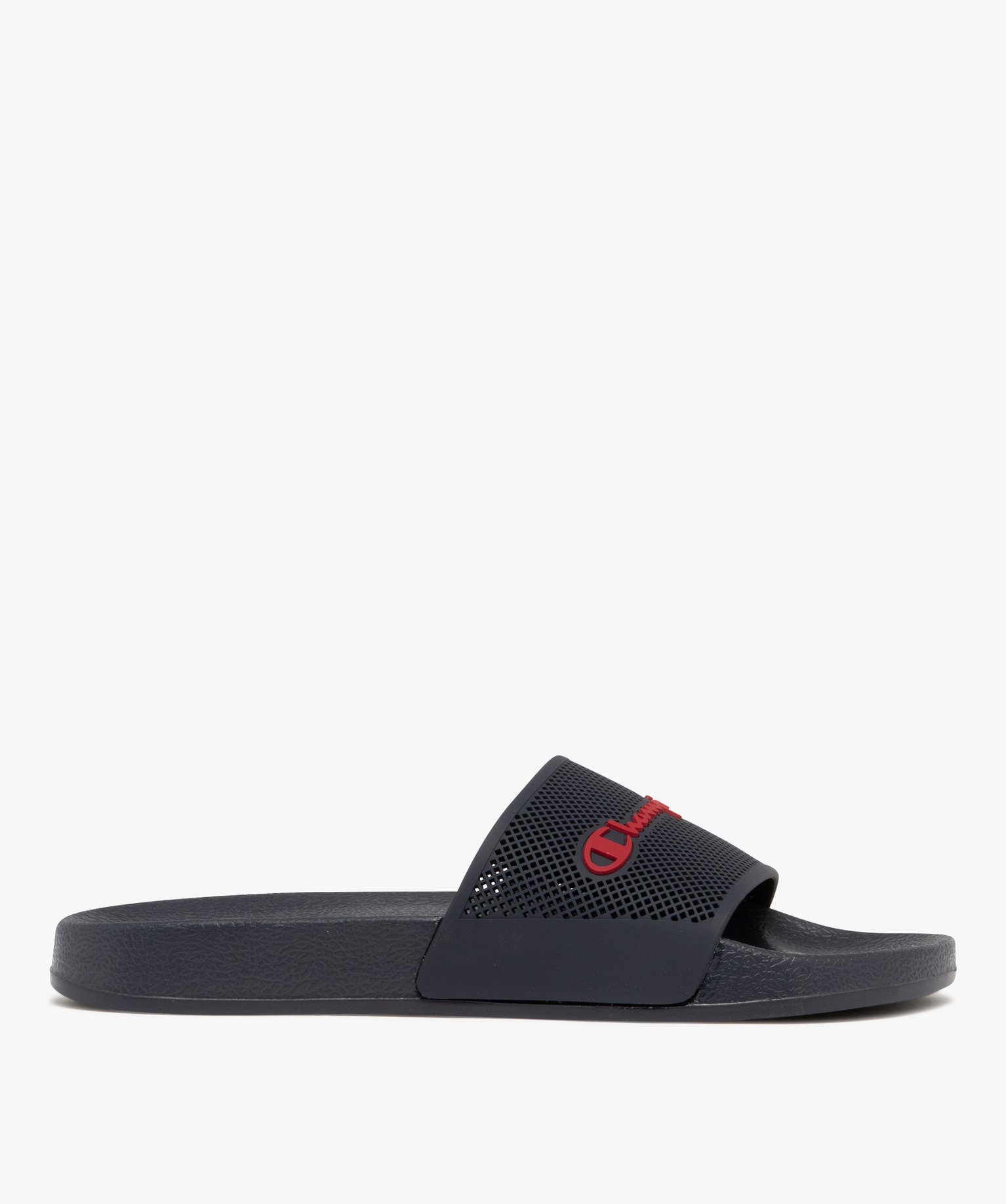 Mules de piscine homme à bandeau quadrillé - Champion USA - 42 - rouge fonce - CHAMPION USA