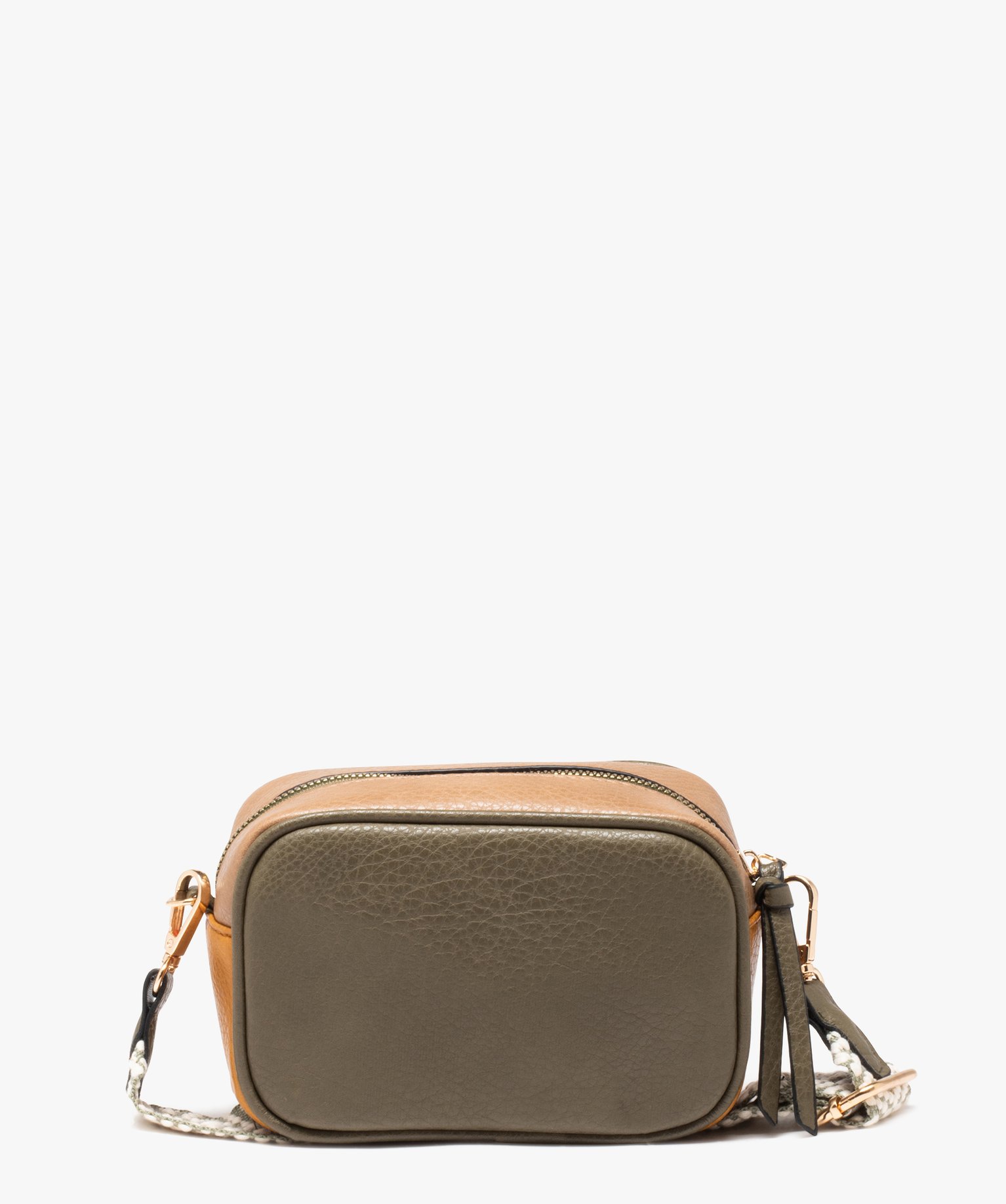 Sac besace compact à bandoulière tissée amovible femme - TU - vert - GEMO