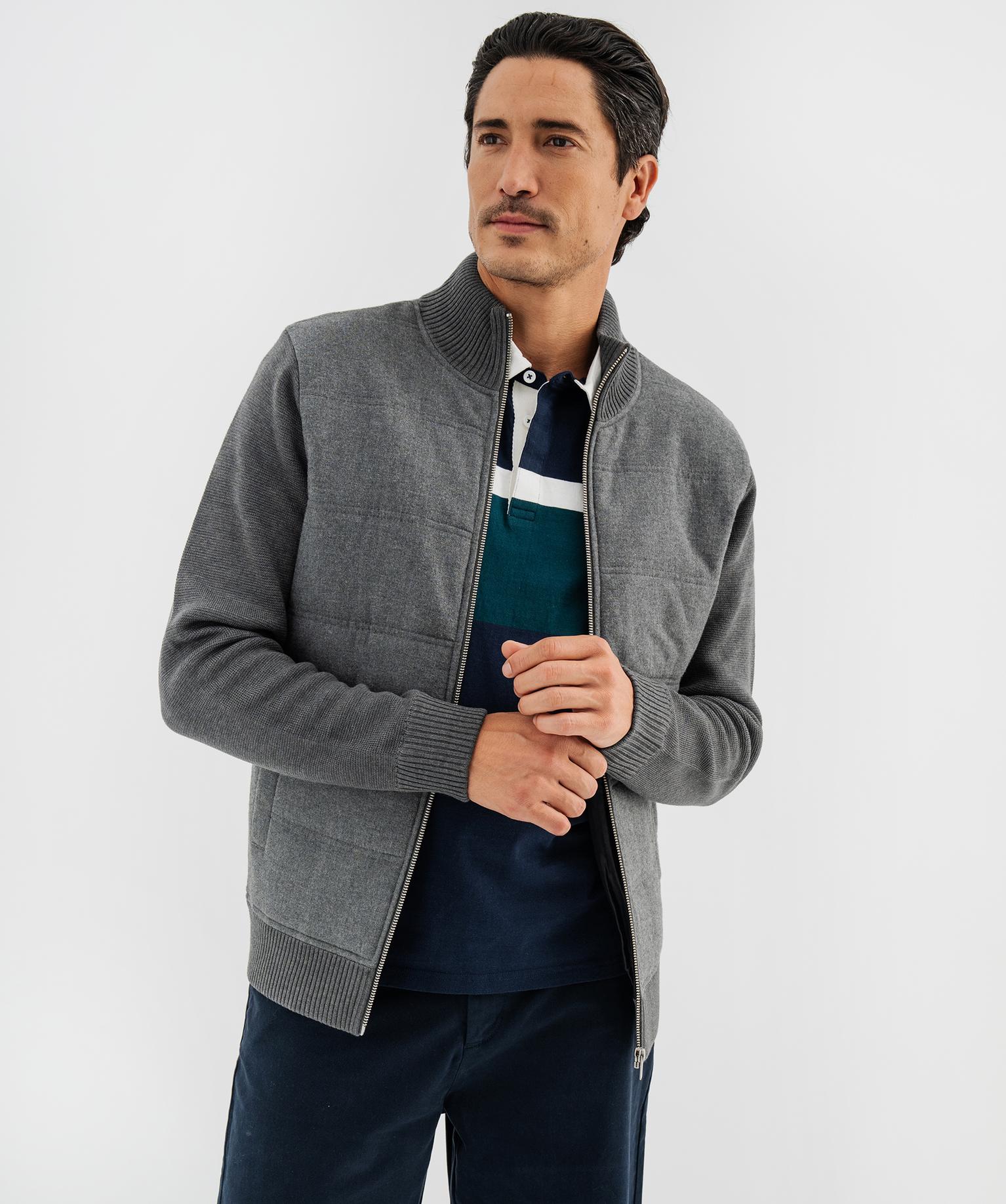 Gilet zippé matelassé homme - 38-40/M - gris chine - GEMO