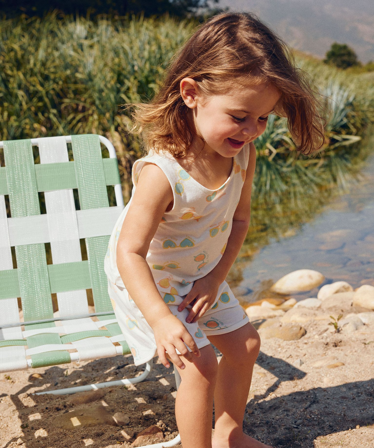 Débardeur à motifs lunettes de soleil bébé fille - 18M - ecru - GEMO