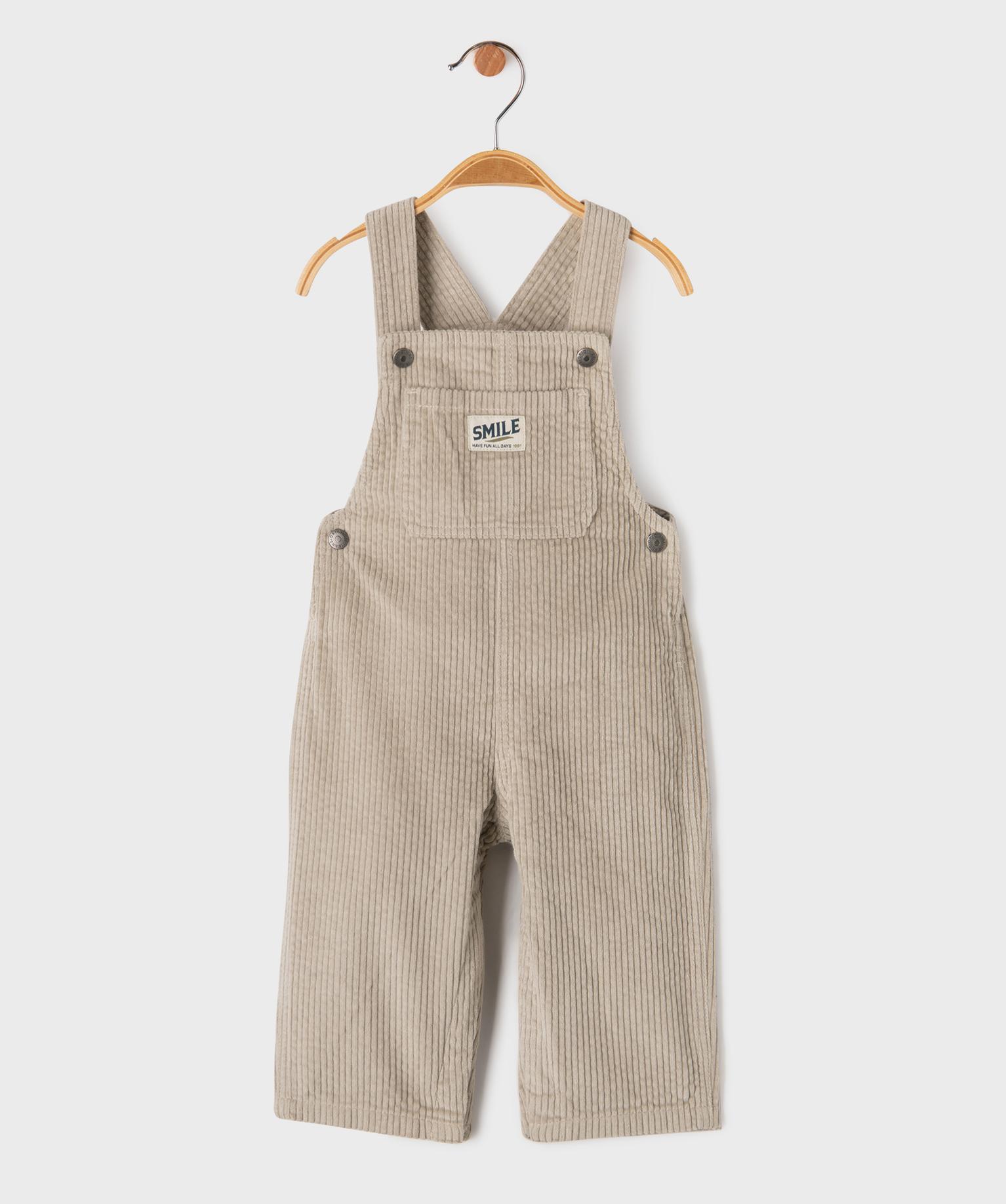 Salopette en velours côtelée à entrejambe zippé bébé garçon - GEMO Salopette en velours côtelée à entrejambe zippé bébé garçon - GEMO