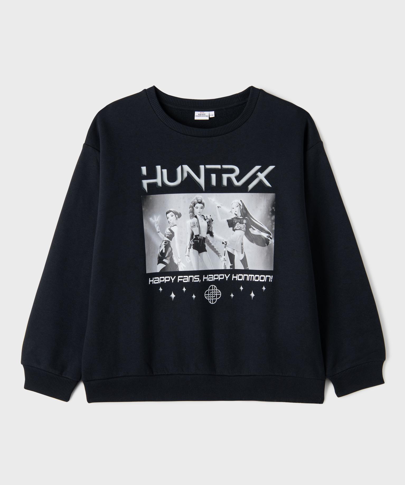 Sweat col rond fille - KPOP DEMON HUNTERS - 10A - gris fonce - KPOP DEMON HUNTERS