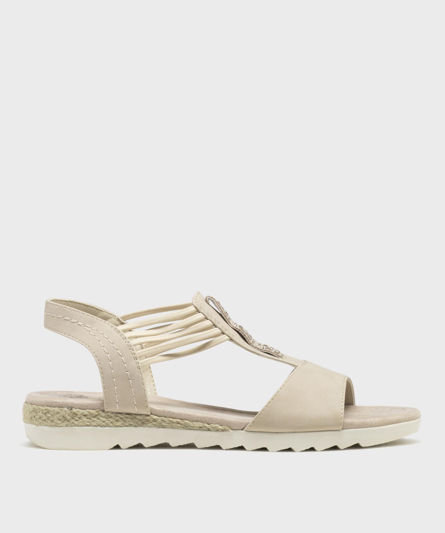 Sandales à petit talon compensé et brides élastiques femme - Emilia Rosa - EMILIA ROSA