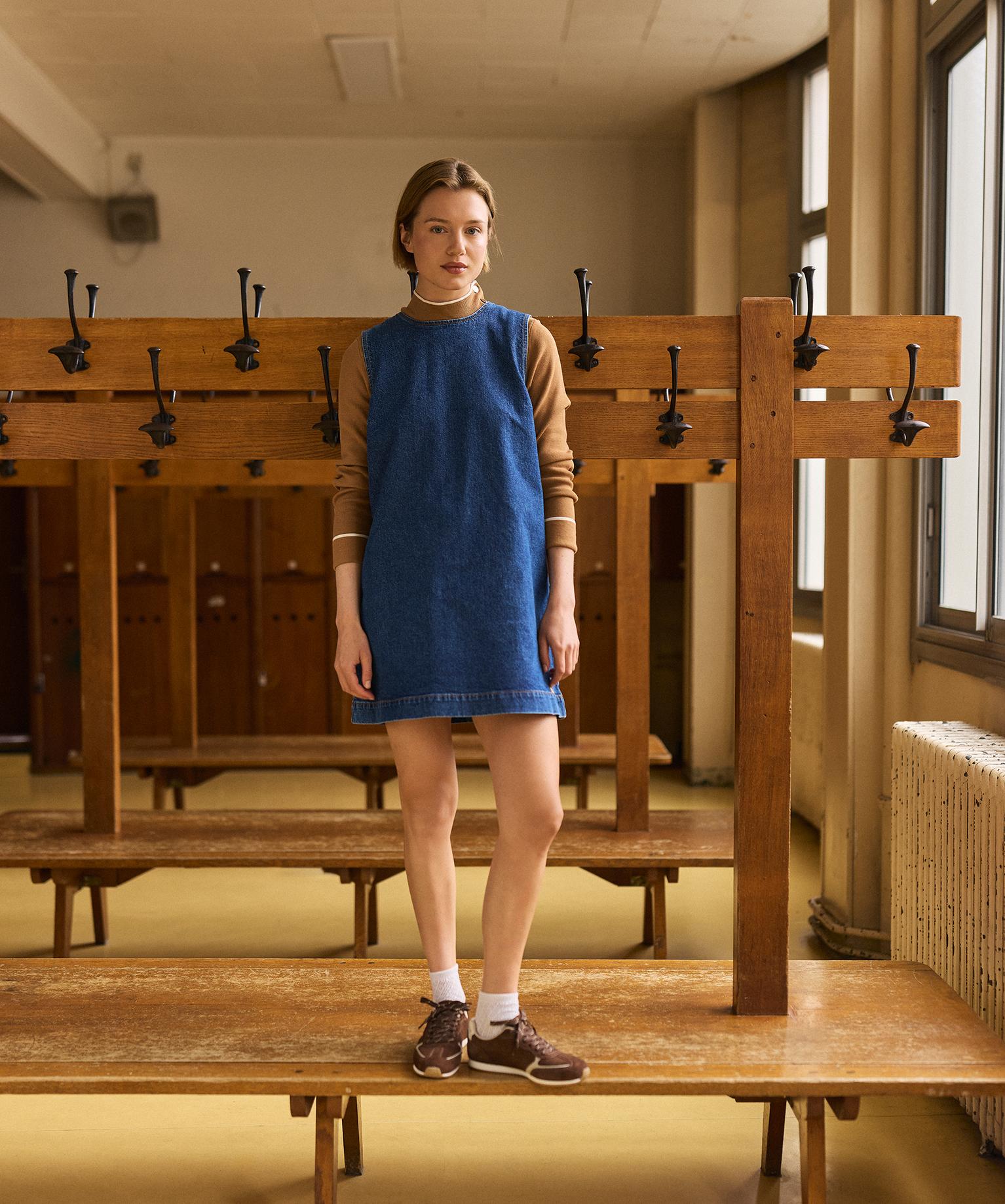 Robe en jean forme chasuble femme - LuluCastagnette - 42-44/L - bleu fonce - LULU CASTAGNETTE G4G D