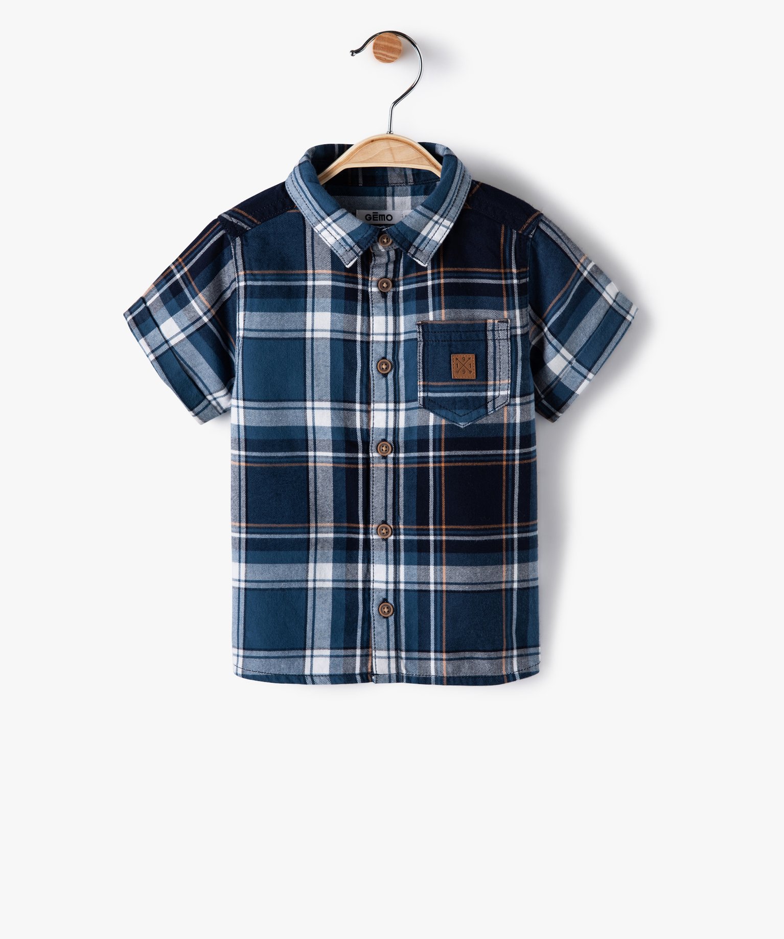 Chemise à Manches Courtes Pour Bébé Garçon - Coton, Uni, Plusieurs Coloris