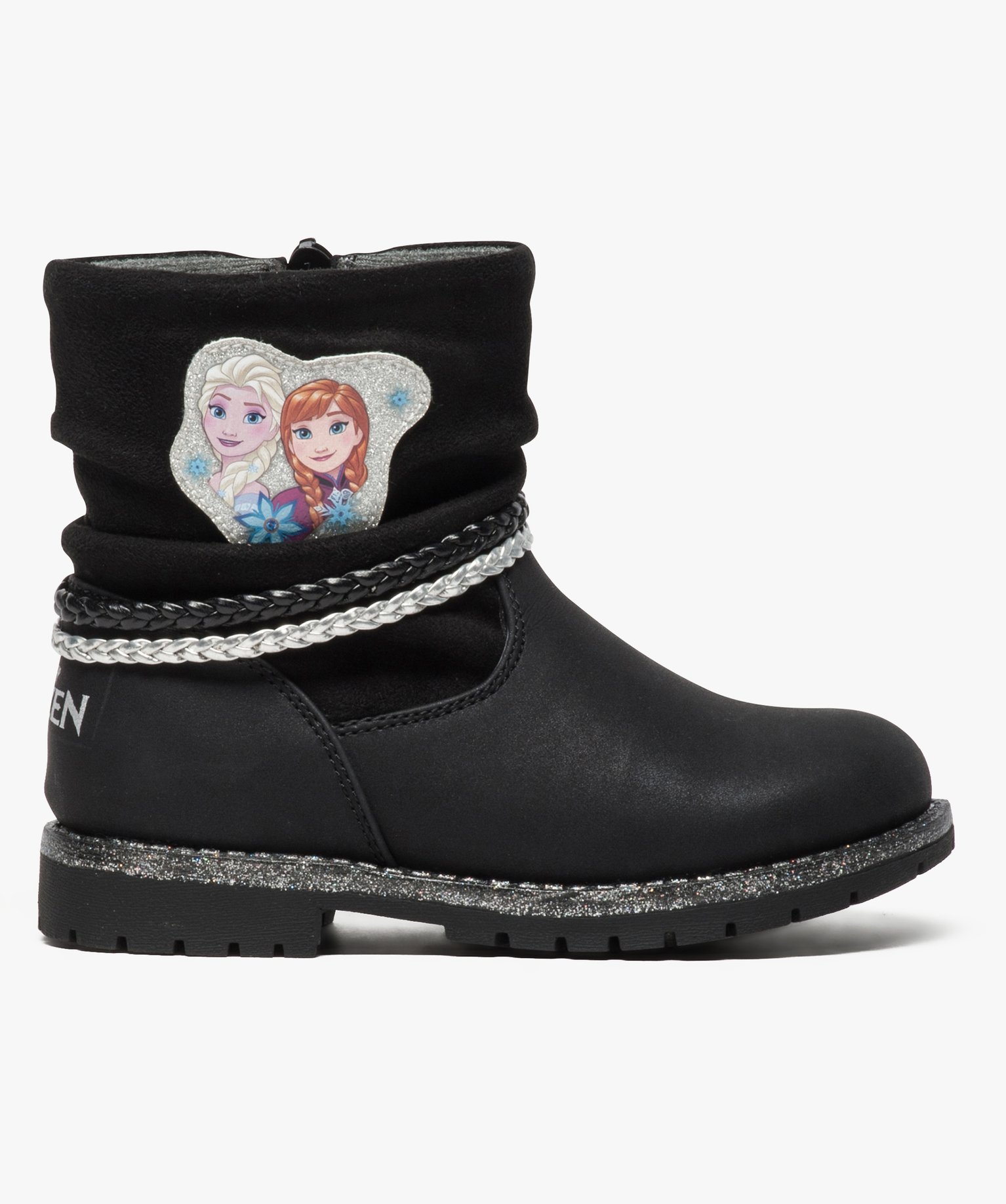 Bottines bi matieres avec motifs Reine des Neiges Disney