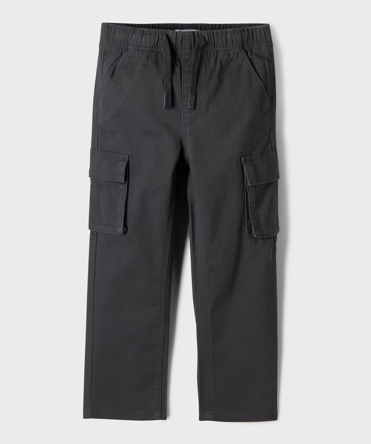 Pantalon cargo avec taille ajustable garçon - 7A - gris fonce - GEMO