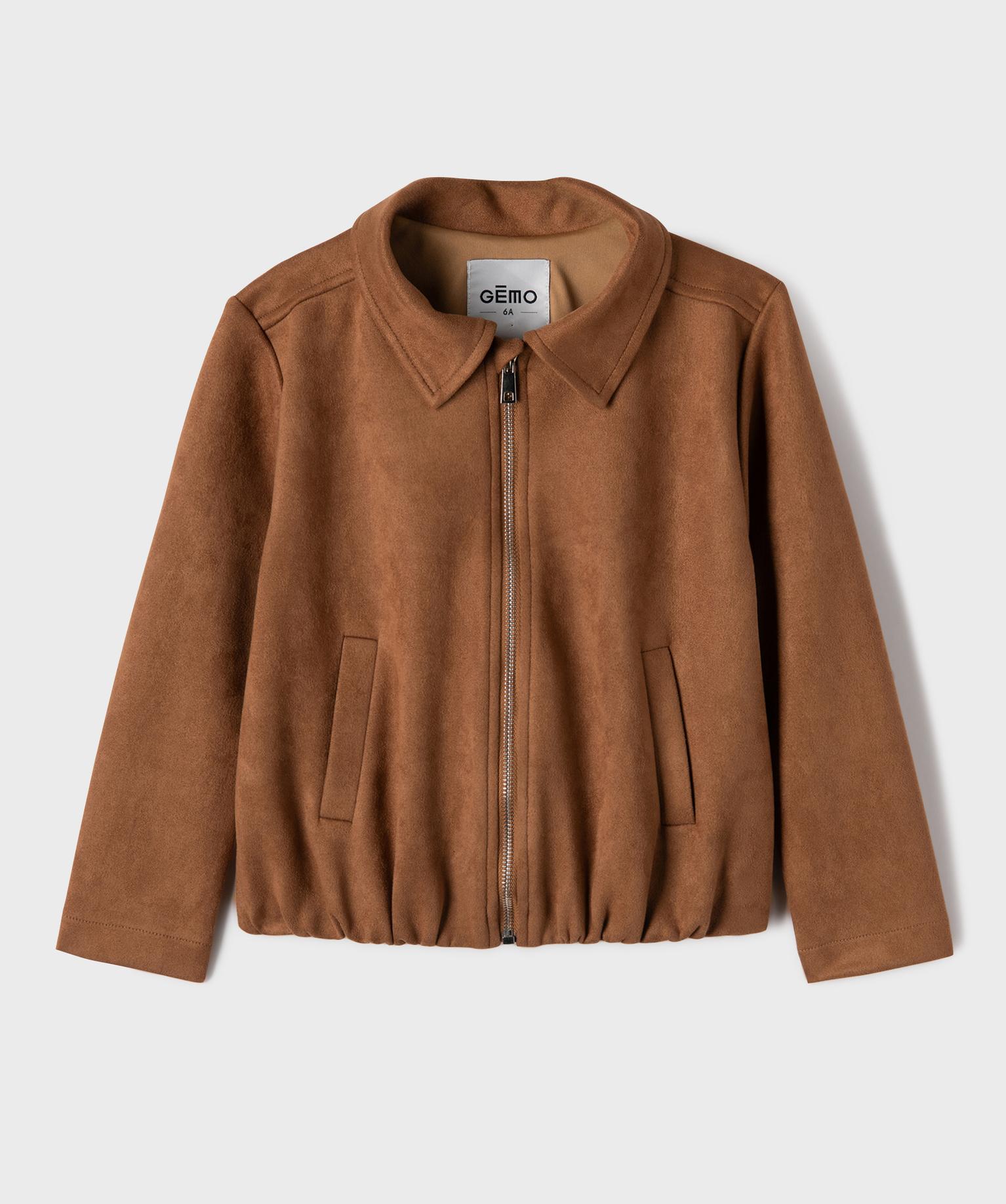 Veste zippée en suédine fille - GEMO Veste zippée en suédine fille - GEMO
