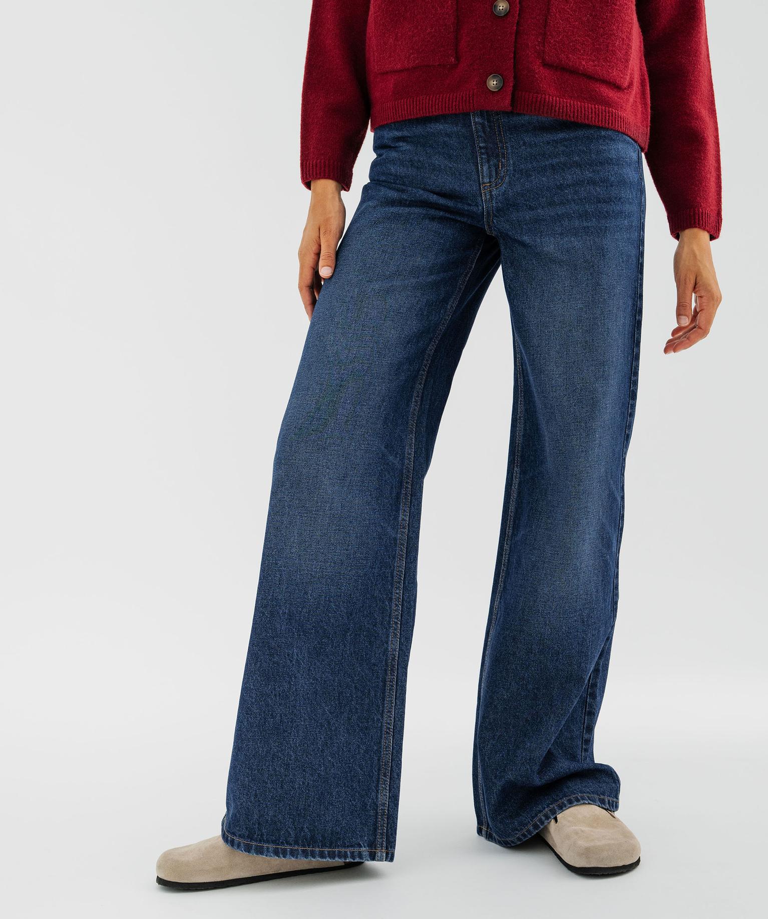 Jean extra wide leg taille normal en denim léger femme - 38-40/M - bleu standard - GEMO