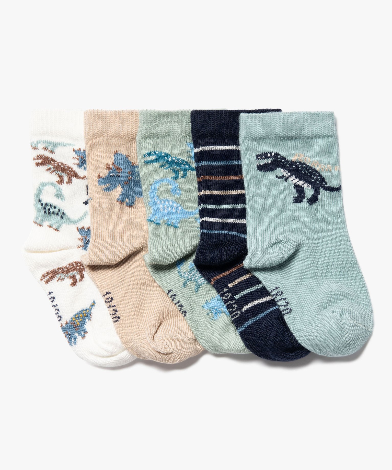 Chaussettes à motifs dinosaures bébé (lot de 5) - 15/17 - bleu standard - GEMO