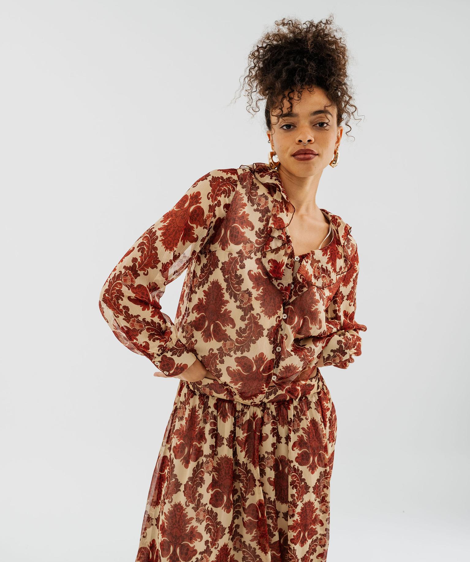 Blouse fluide volantée femme - GEMO