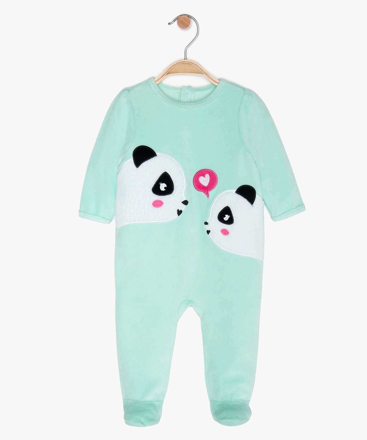 Pyjama Bebe Fille En Velours A Motif Panda Gemo