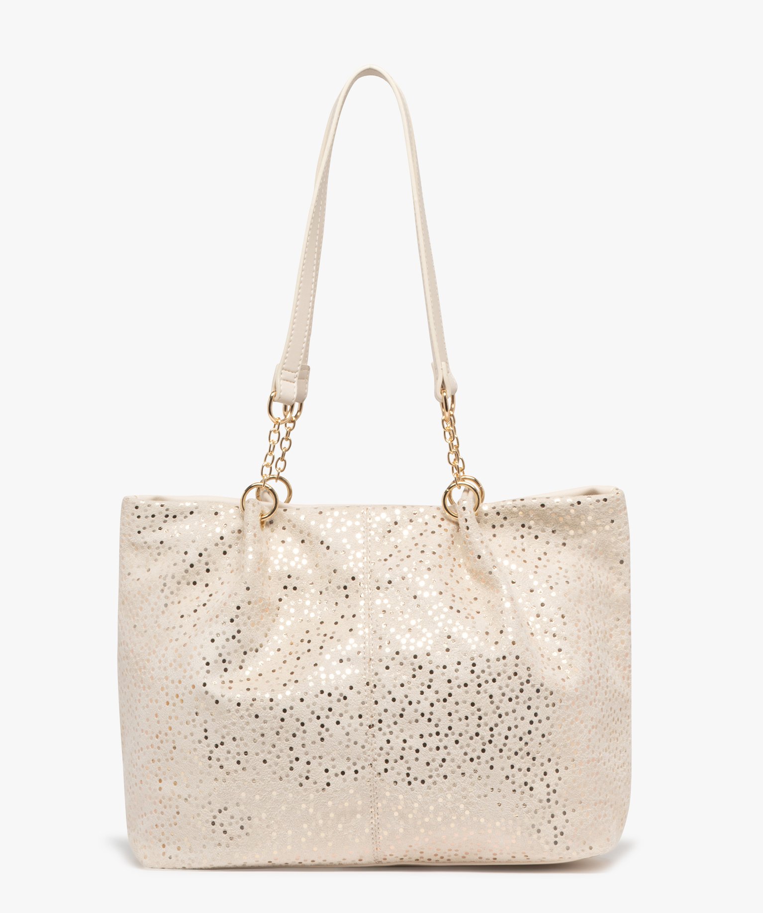 Sac à main souple en suédine à pois femme - TU - beige standard - GEMO