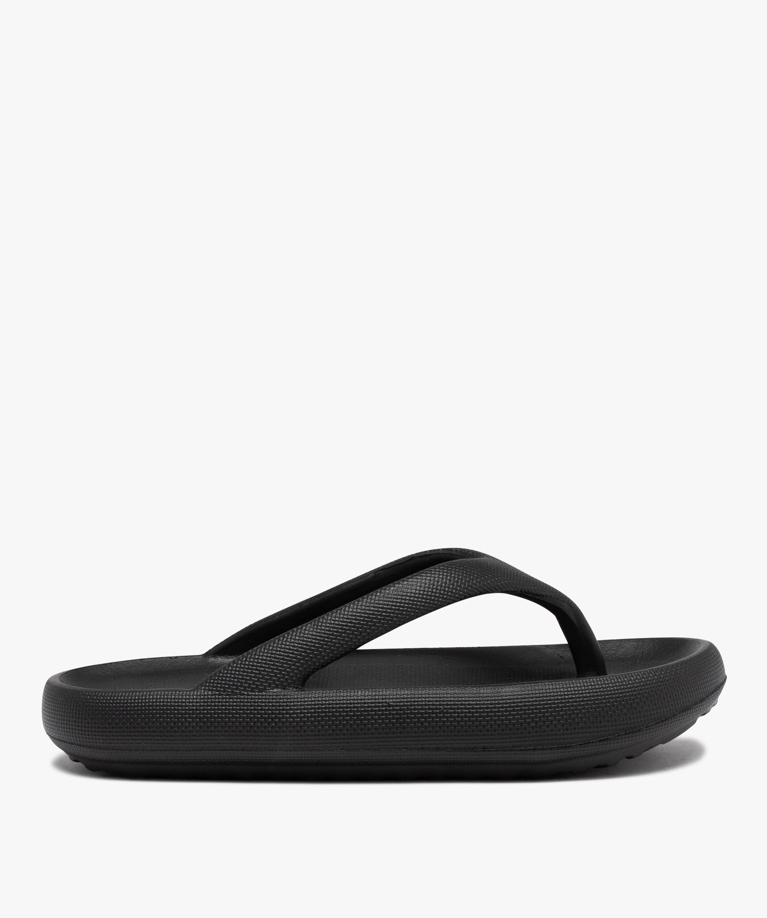 Tongs femme unies à semelle extra large - 38/39 - noir - GEMO