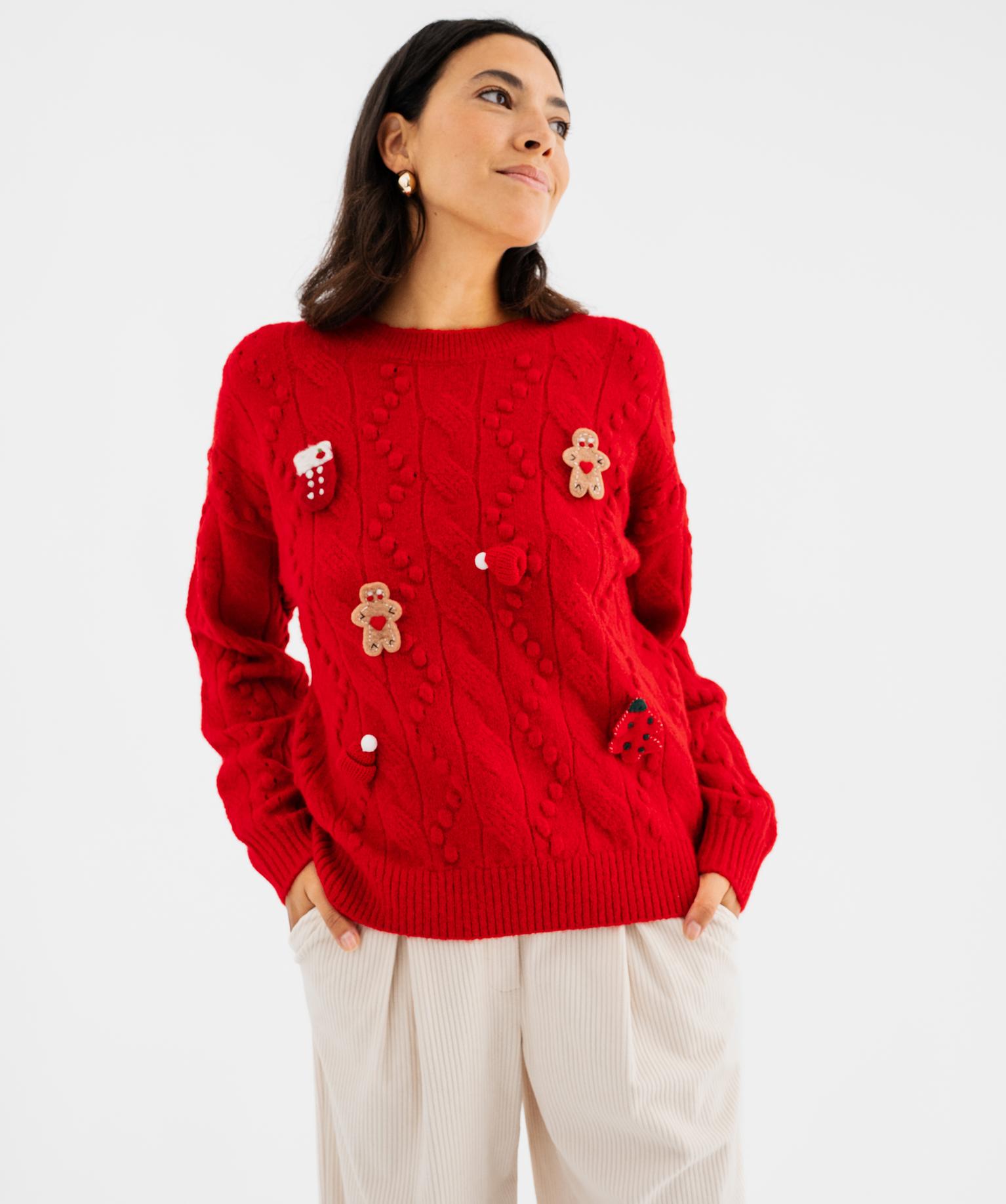 Pull col rond Noël femme - GEMO