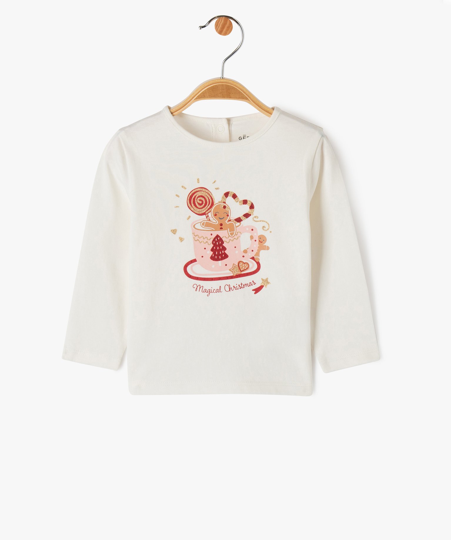 Tee-shirt à manches longues spécial Noël bébé fille - GEMO