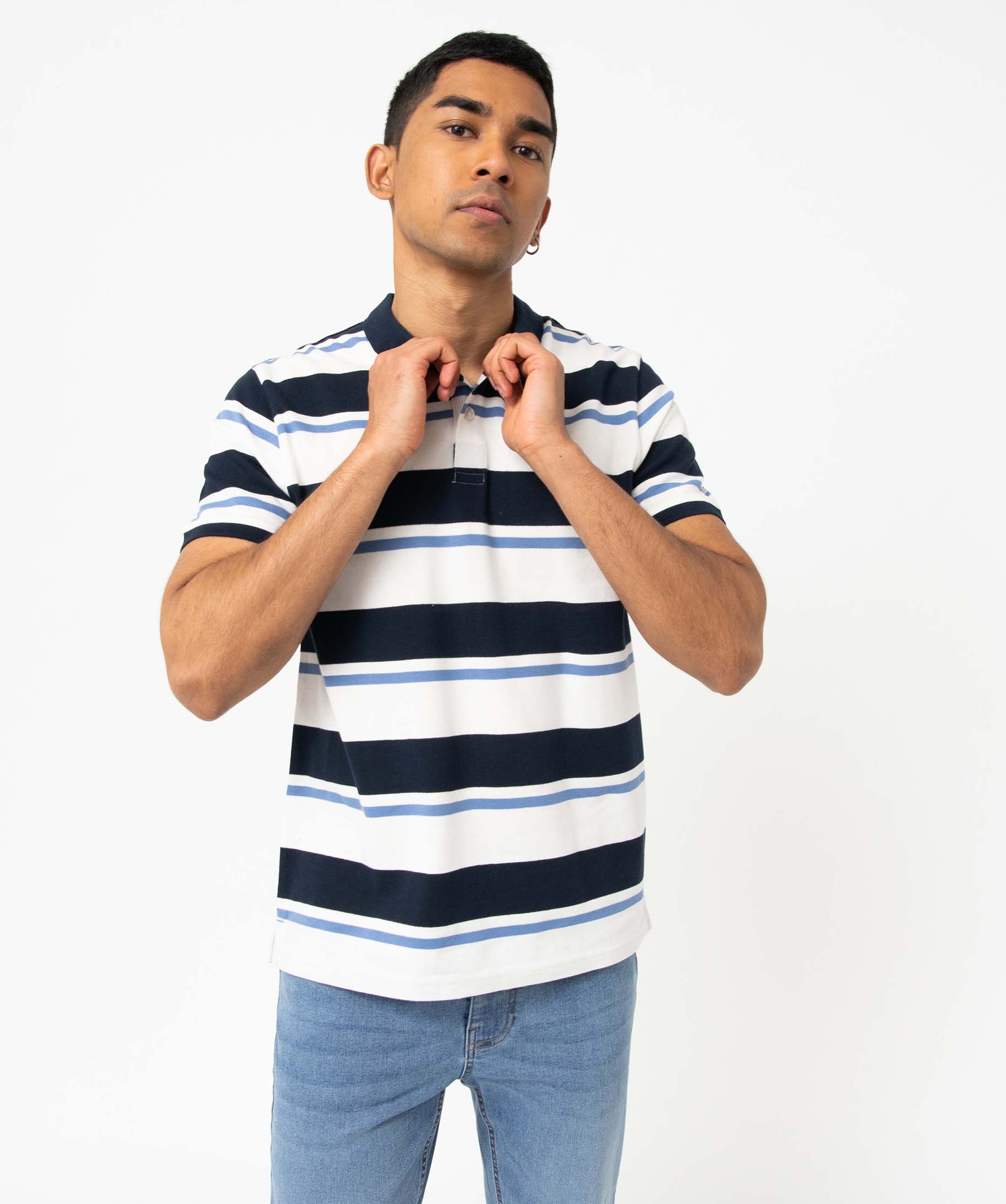 Polo homme à rayures multicolores - S - raye - GEMO