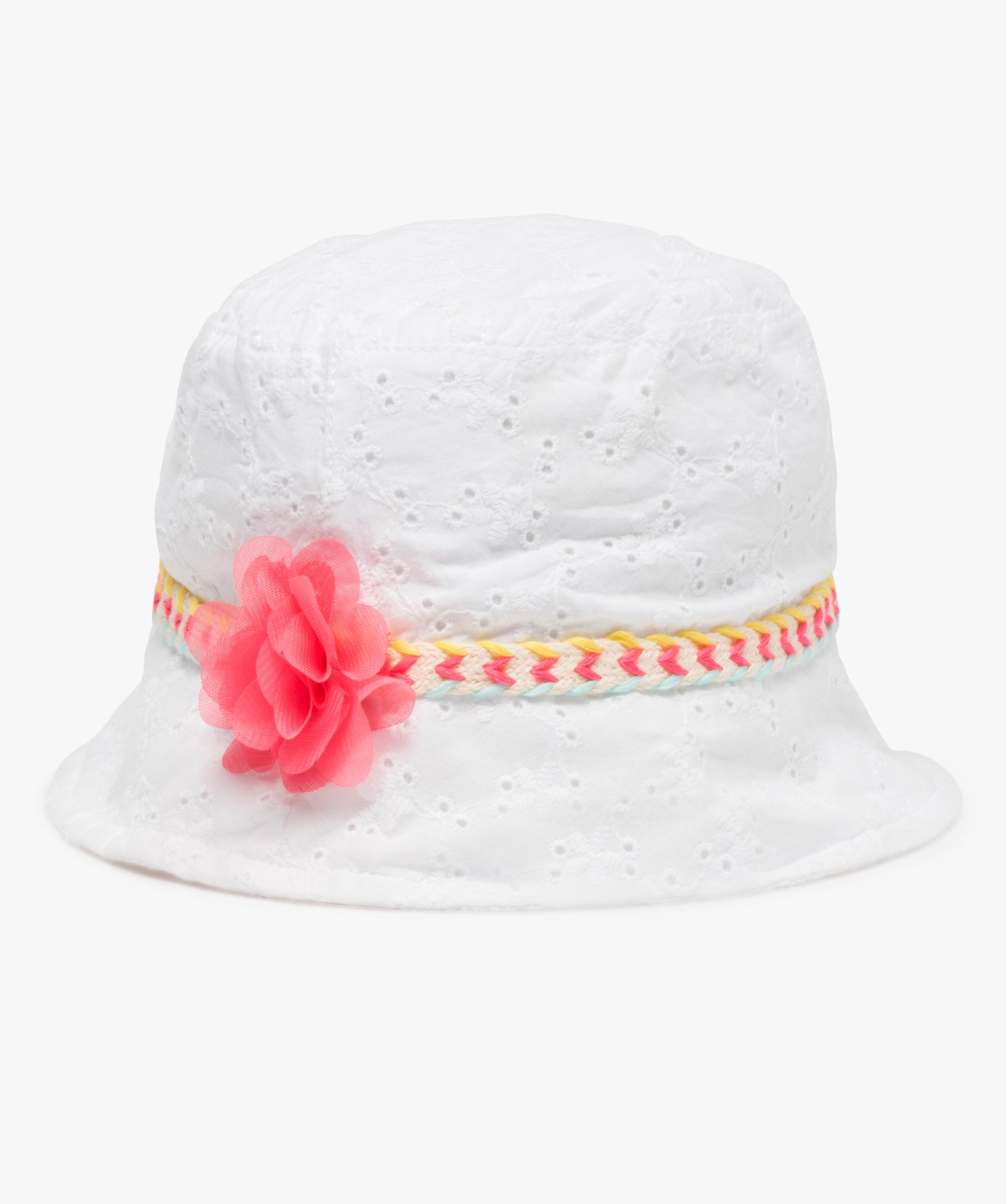 Chapeau Bebe Fille Forme Bob En Broderie Anglaise Gemo