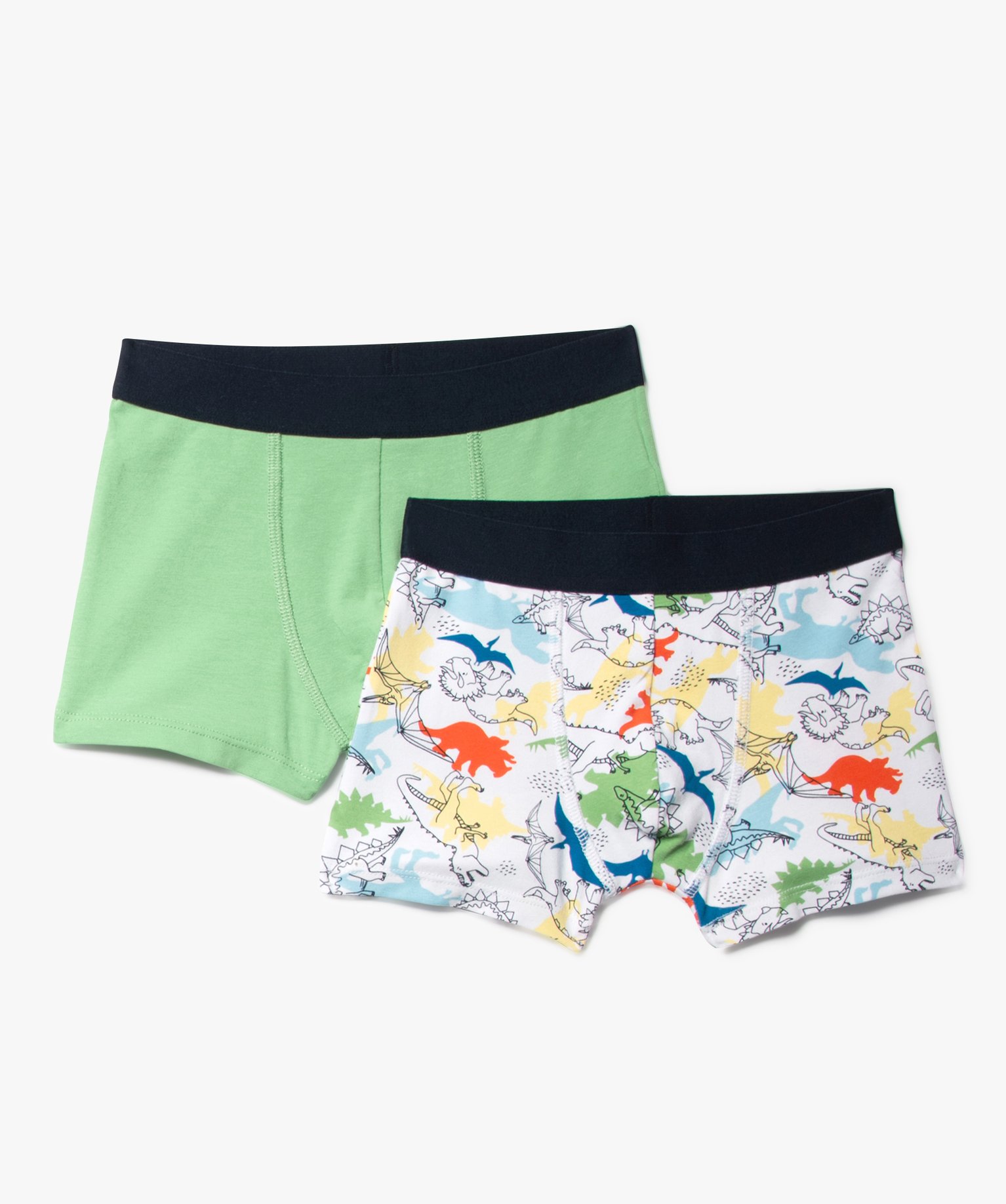 Boxers assortis motif dinosaures garçon (lot de 2) - 4/5 - vert clair - GEMO