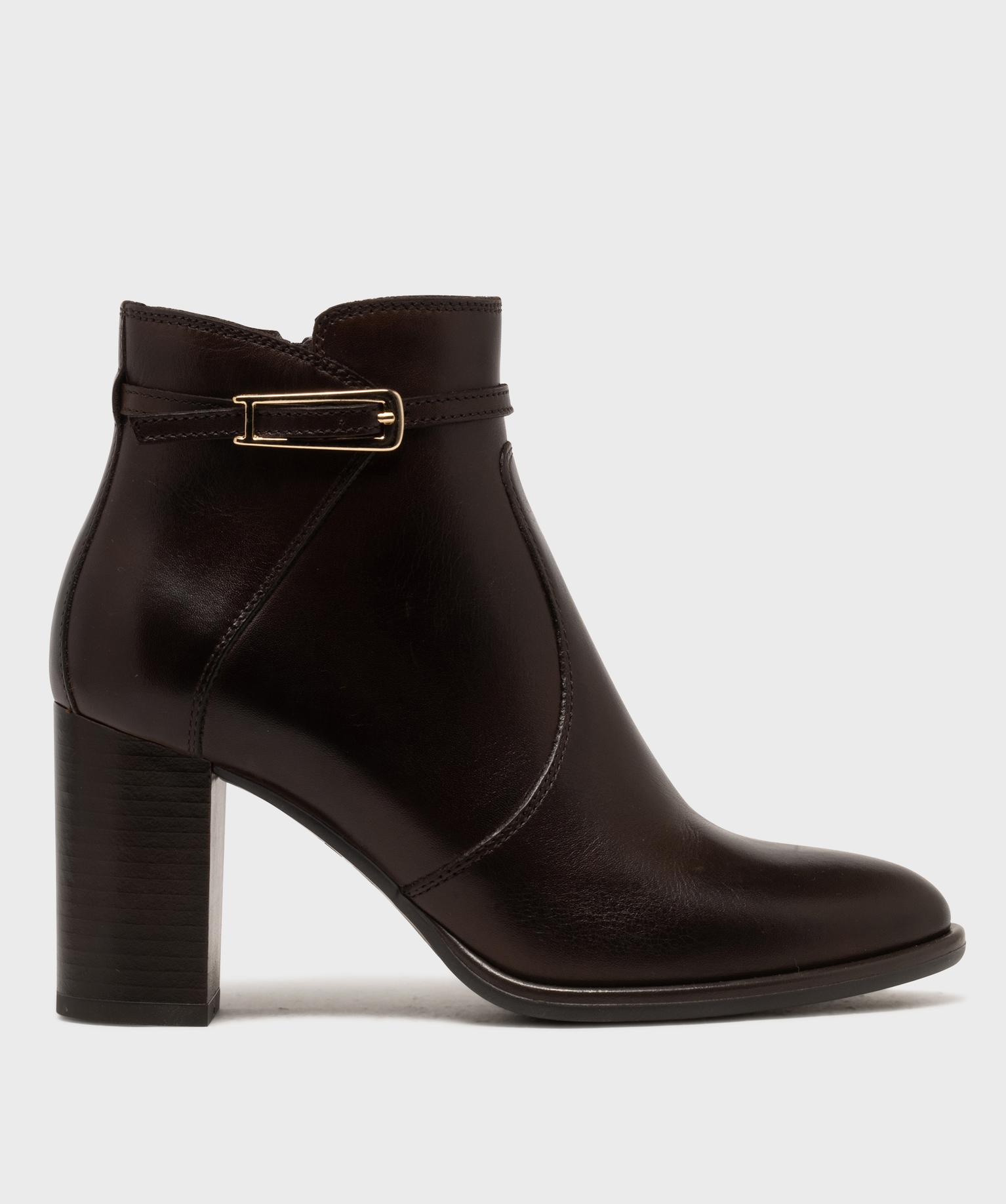 Boots en cuir à talon et bout amande femme - Tanéo - TANEO Boots en cuir à talon et bout amande femme - Tanéo - TANEO
