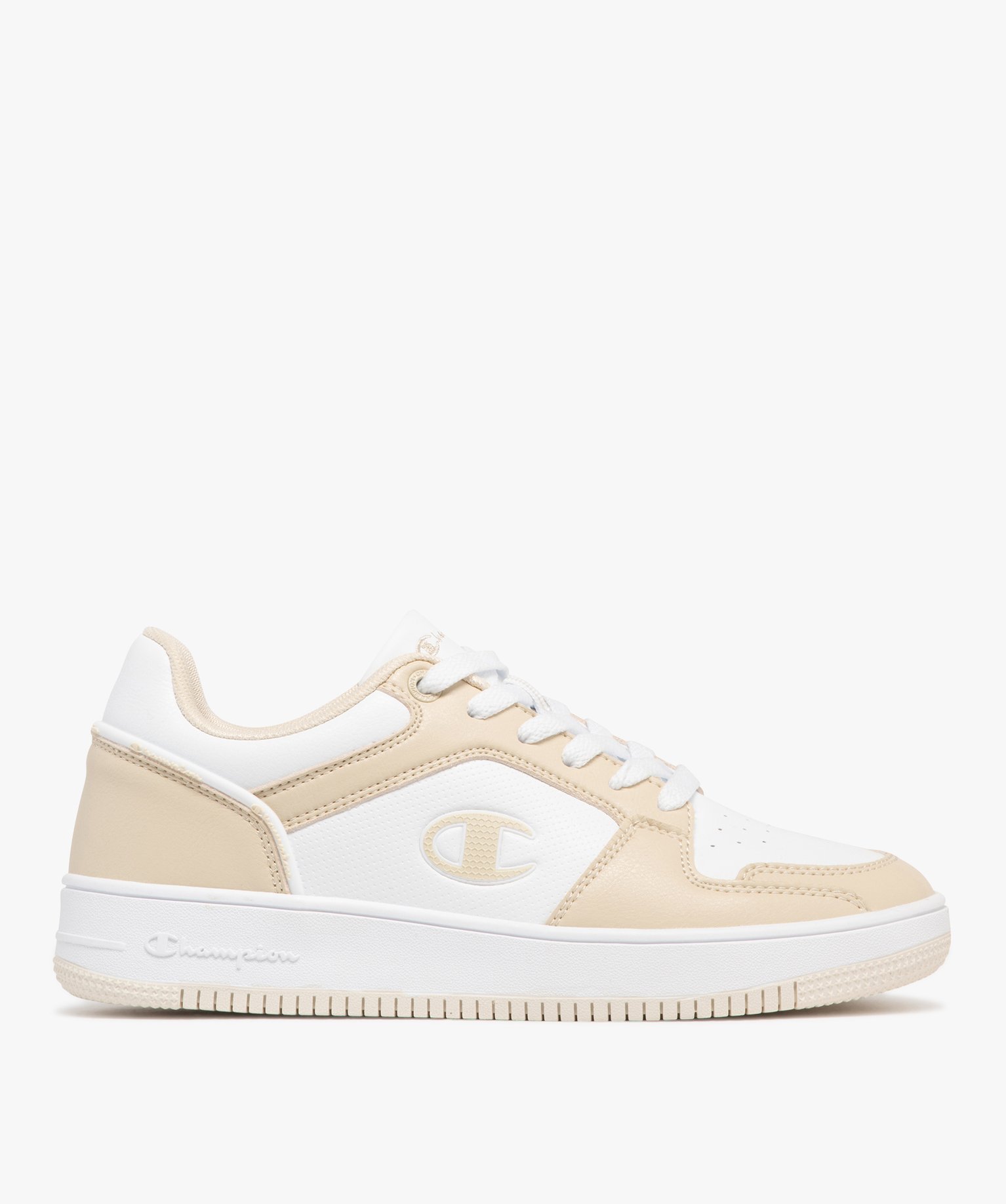 Baskets femme bicolores à lacets avec semelle épaisse à étoiles - Champion USA - 38 - blanc chine - CHAMPION USA