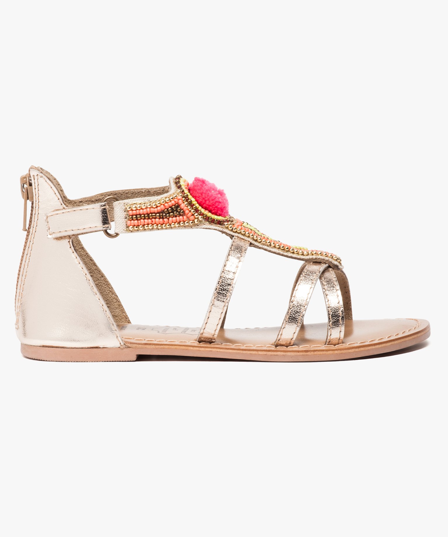 Sandales Spartiates A Perles Avec Scratch Gemo