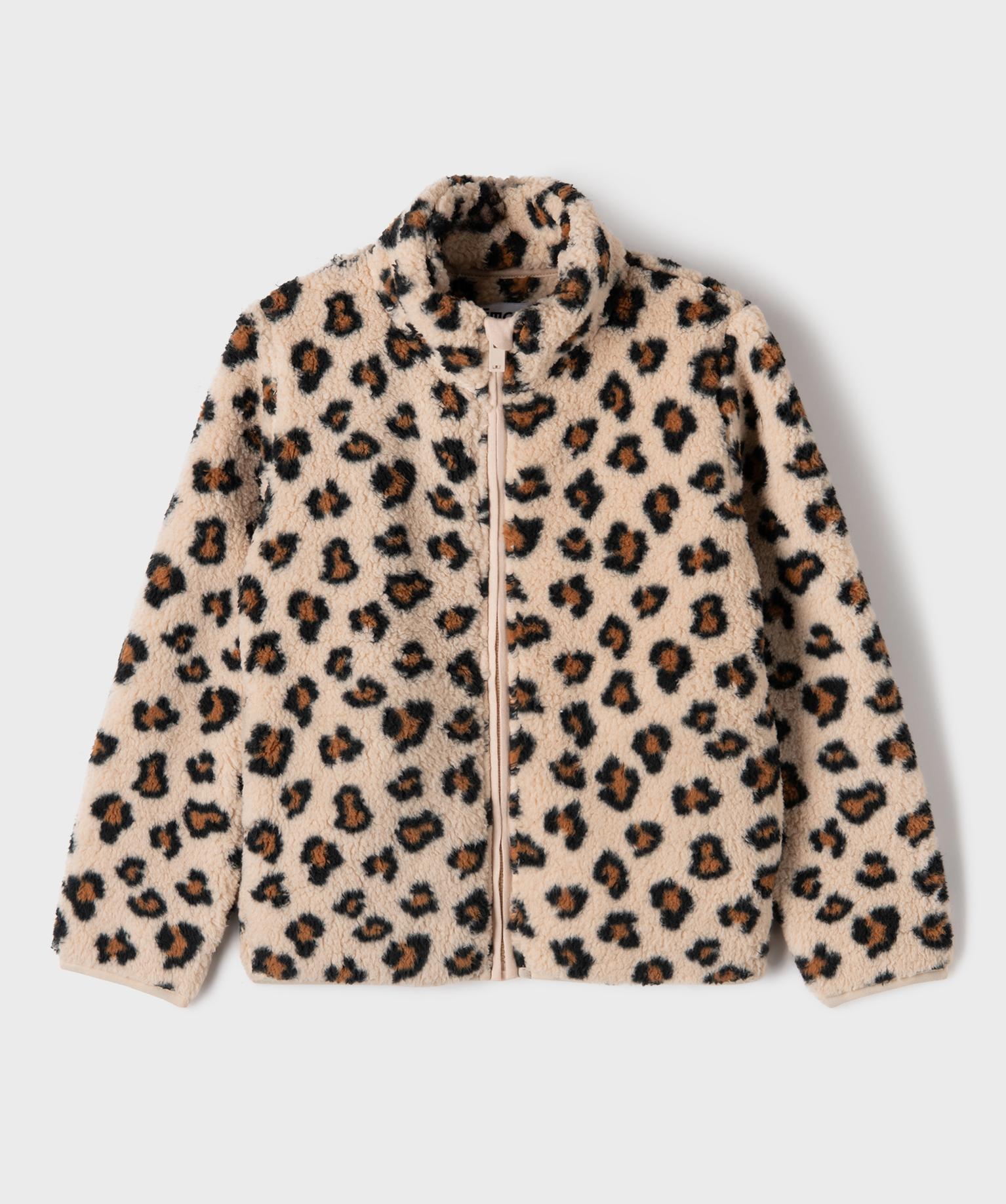 Sweat zippé à col montant en sherpa fille - 10A - beige standard - GEMO