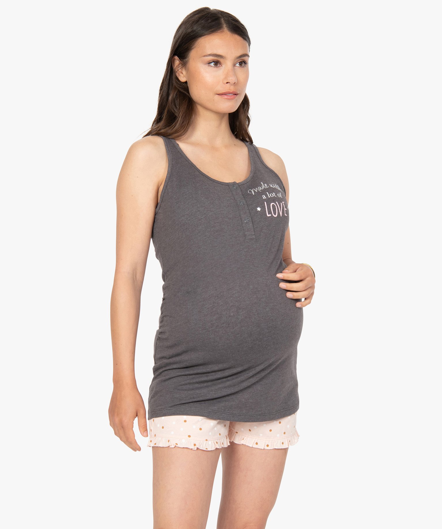pyjashort de grossesse et d'allaitement à motifs