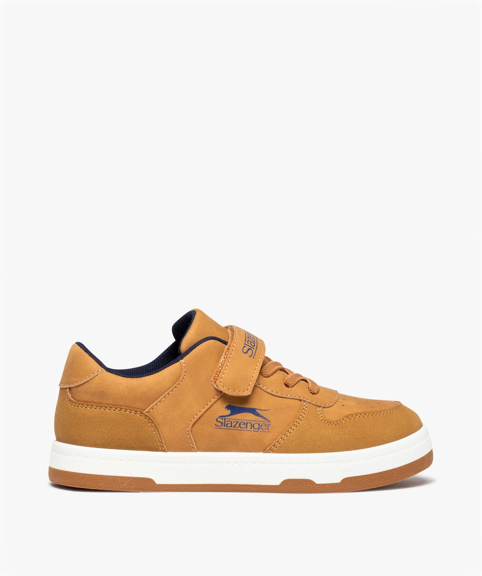Baskets garçon unies à scratch et à lacets - Slazenger - 32 - camel - SLAZENGER
