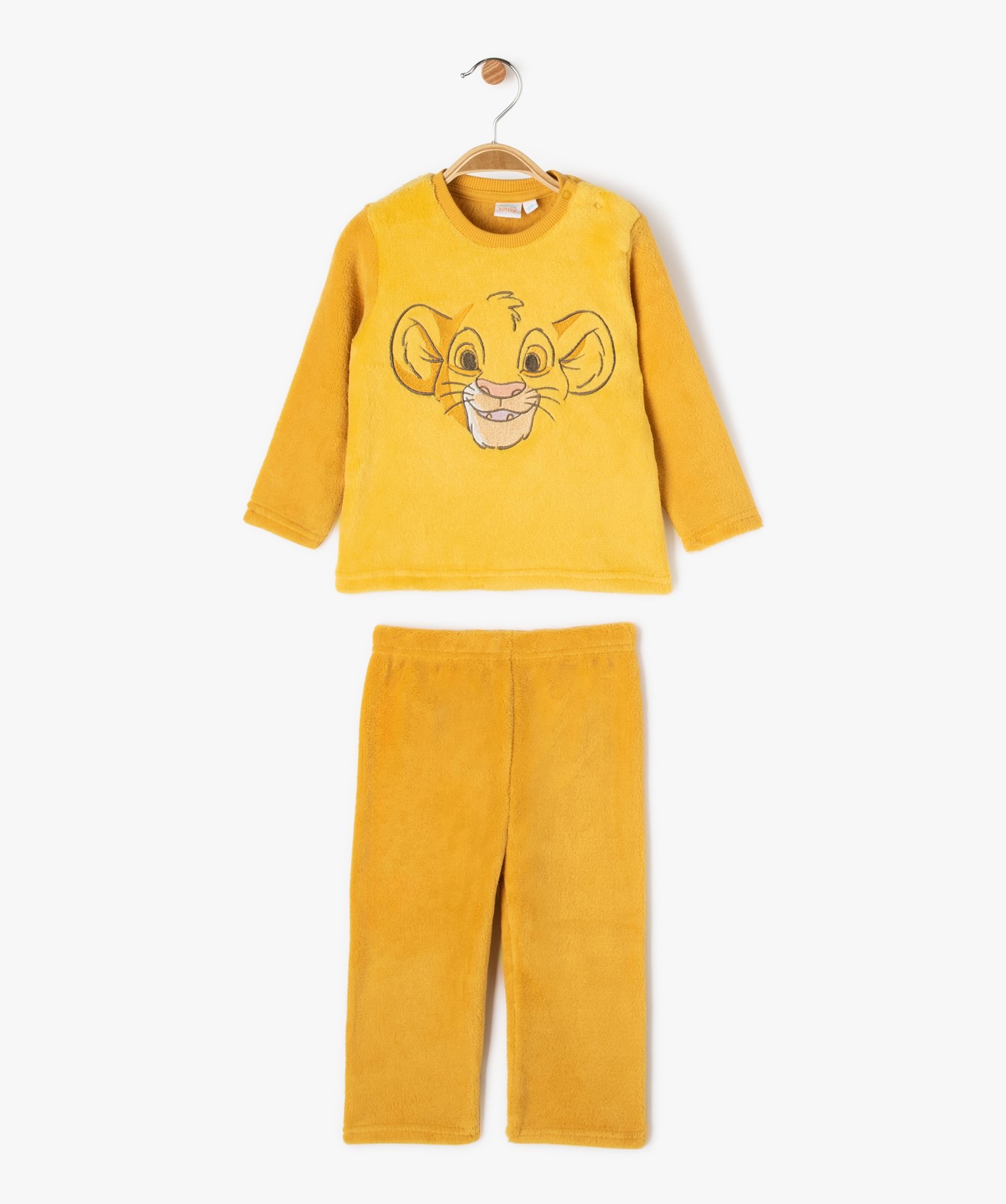 Pyjama 2 pièces velours avec motif Le Roi Lion bébé garçon - Disney - 12M - jaune - DISNEY BABY