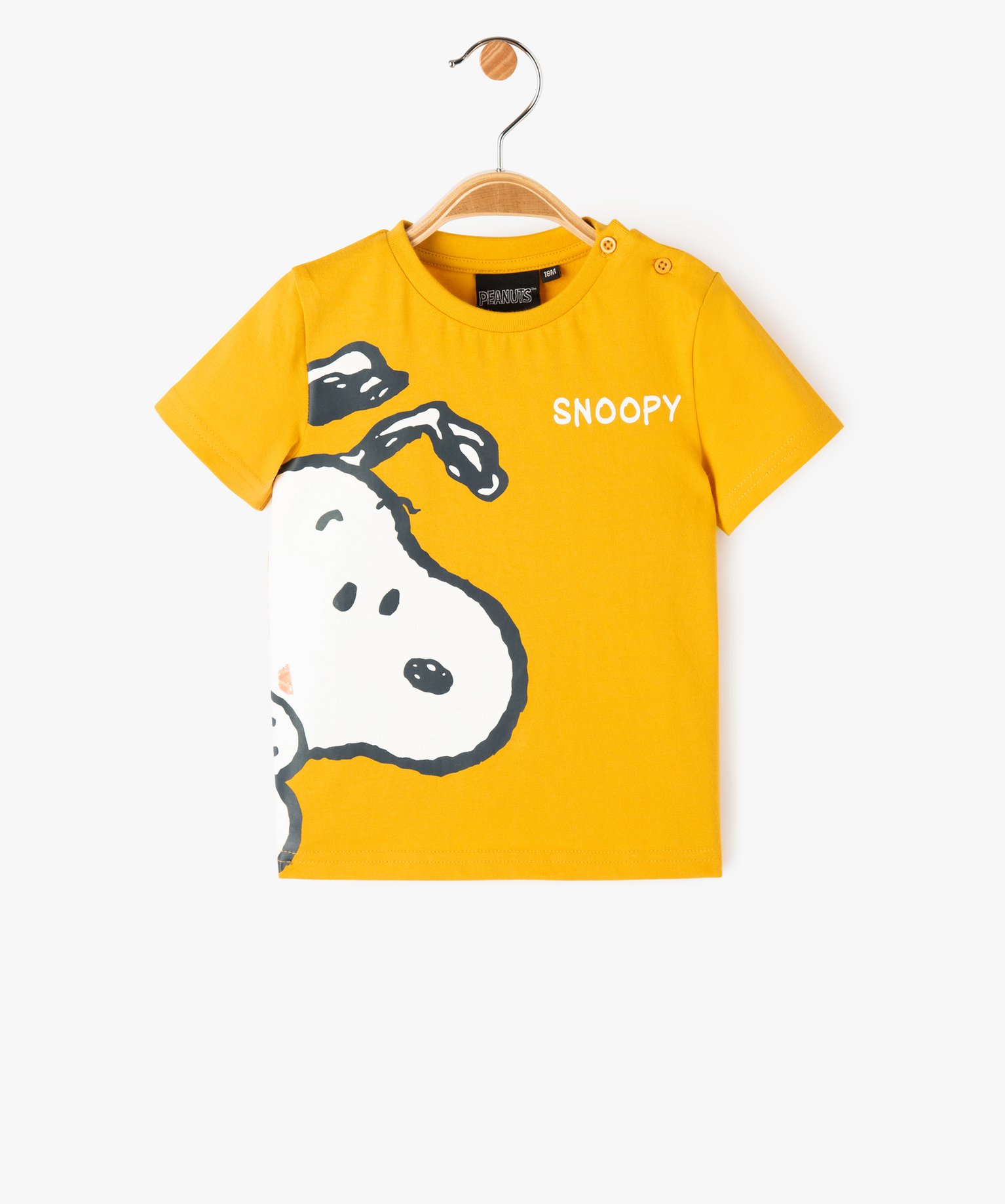 Tee-shirt manches courtes en coton imprimé héros bébé garçon - 3M - jaune - GEMO