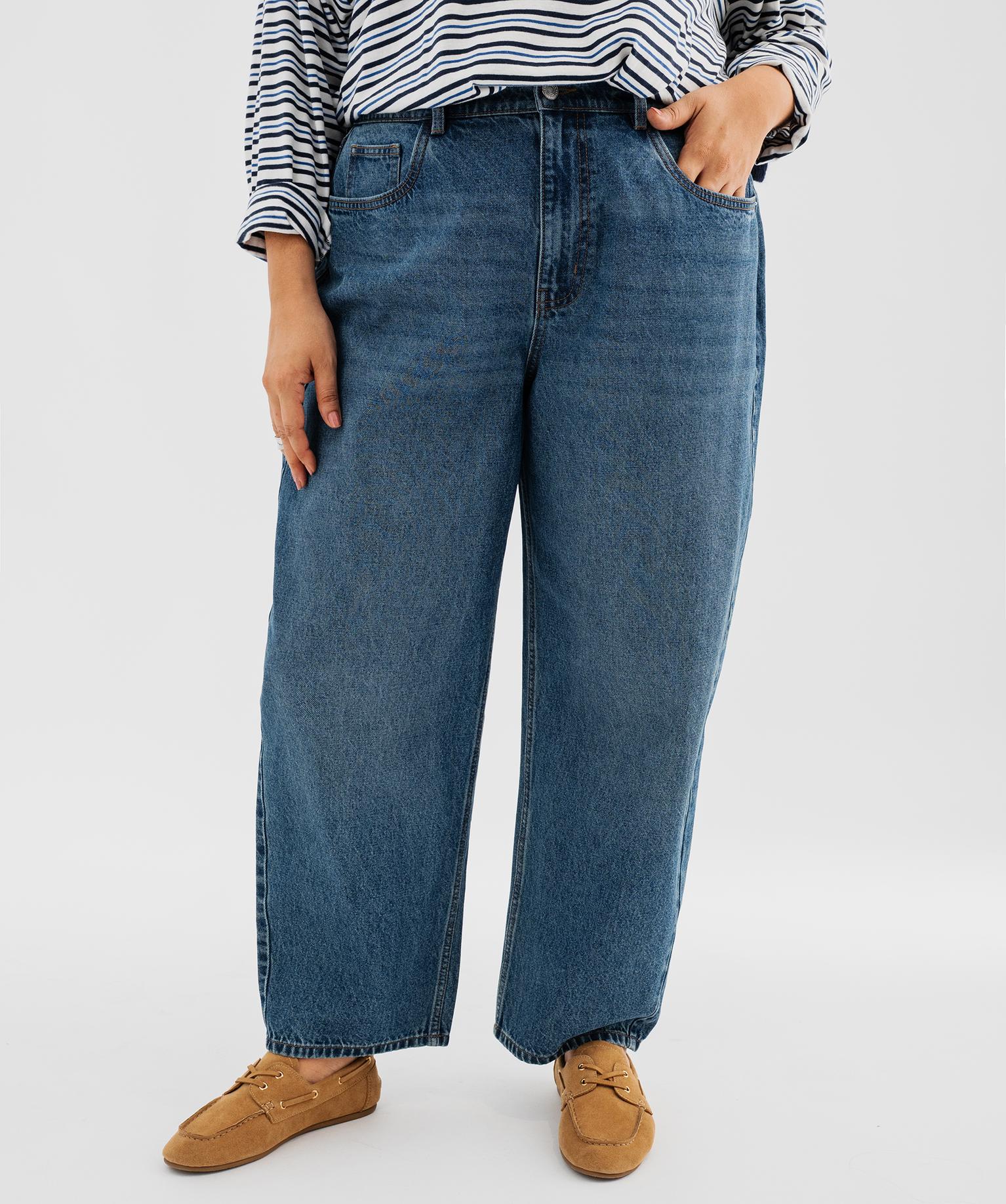 Jean barrel femme grande taille - 54-56/3XL - bleu chine - GEMO