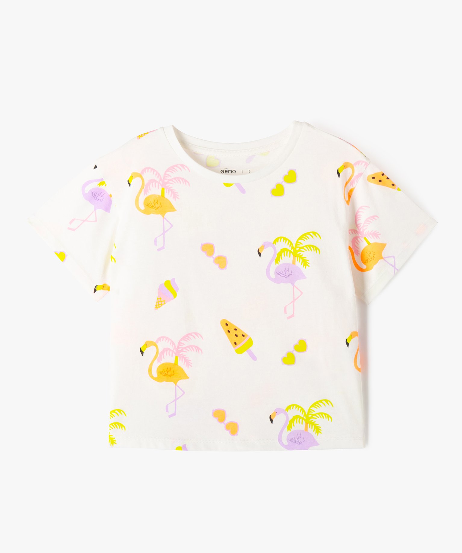 Tee-shirt à manches courtes coupe oversize fille - 10 - blanc - GEMO