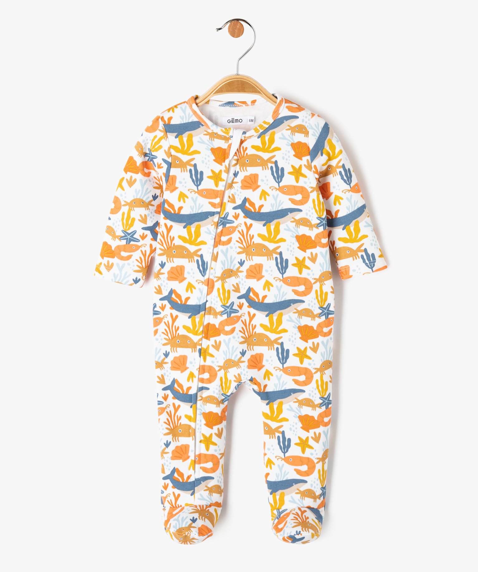 Pyjama ouverture devant zippée en molleton doux bébé - GEMO