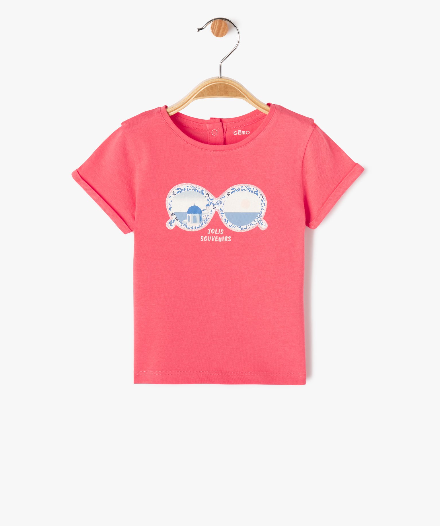 Tee-shirt à manches courtes à motif estival bébé fille - 6M - rose - GEMO
