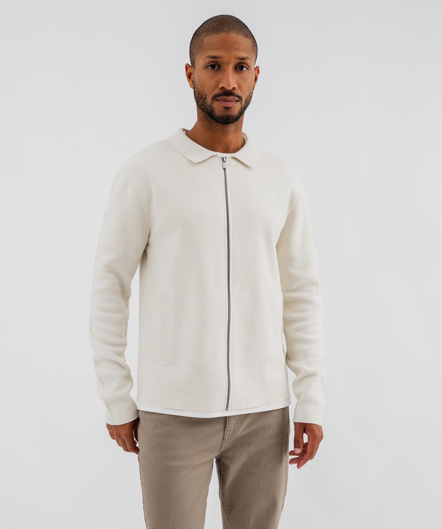 Gilet zippé à col polo homme - 36/S - gris clair - GEMO