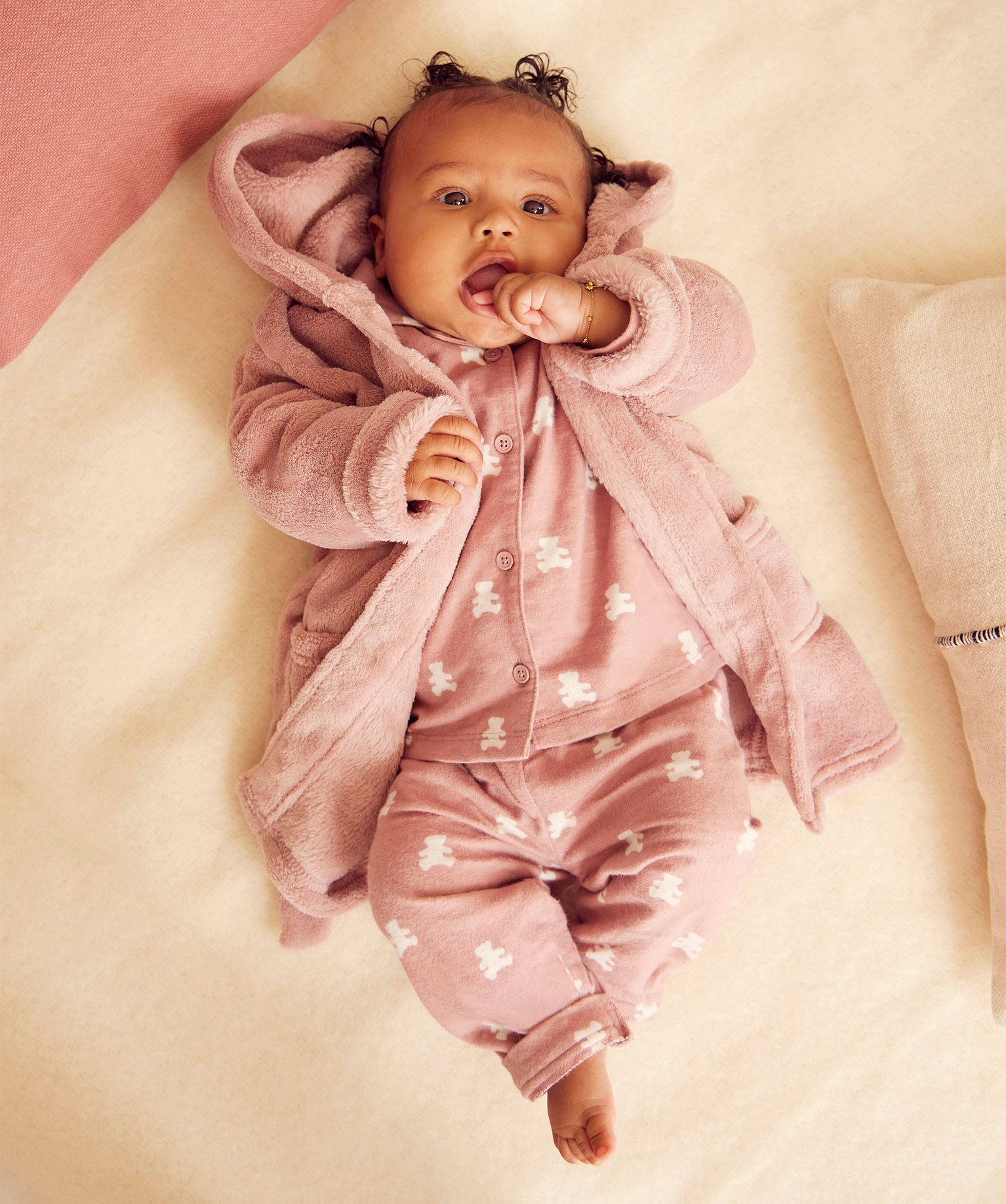 Ensemble pyjama et robe de chambre bébé fille- LuluCastagnette - 12M - rose - LULUCASTAGNETTE