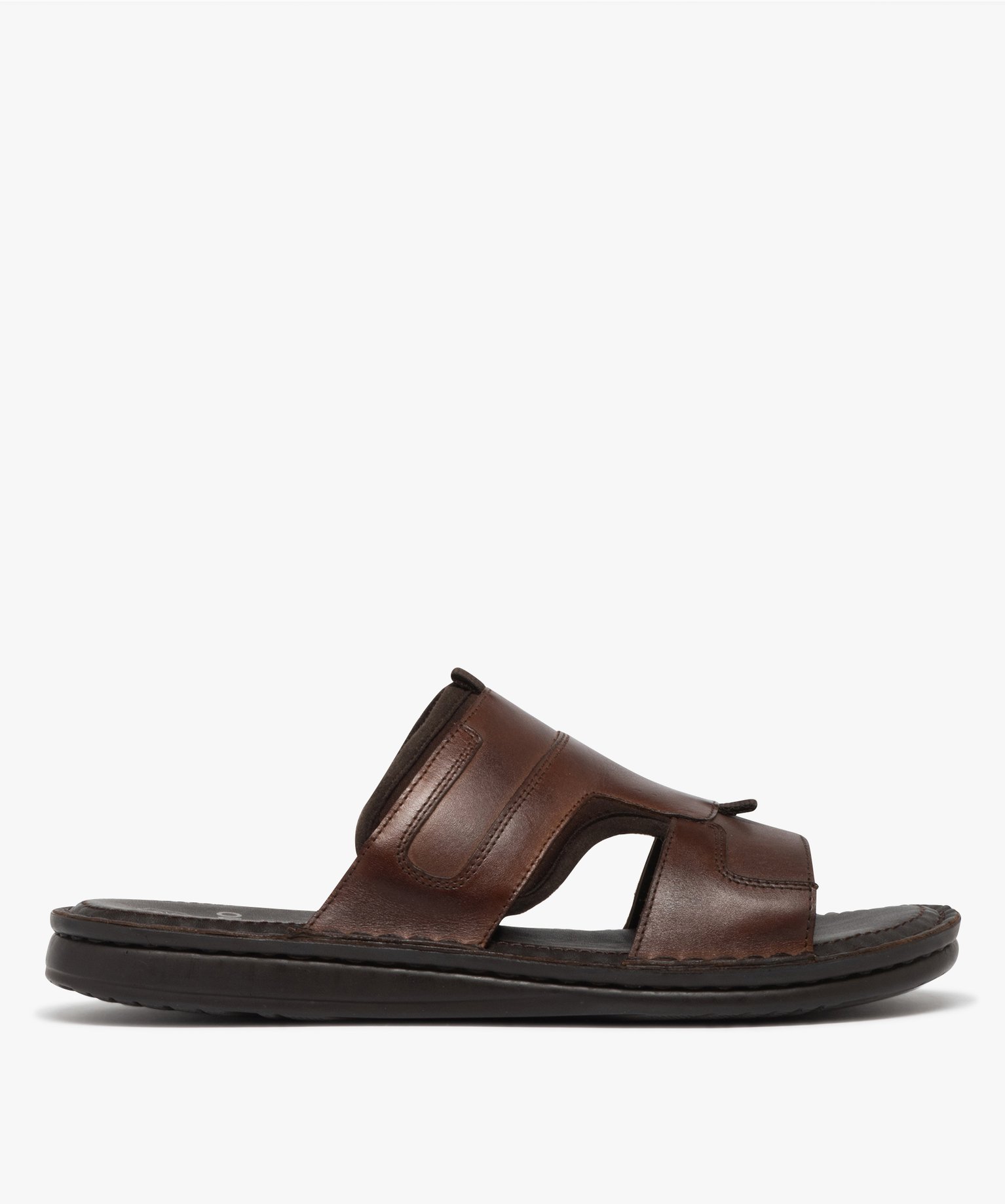 Mules homme causal dessus en cuir ajouré - 43 - camel - GEMO