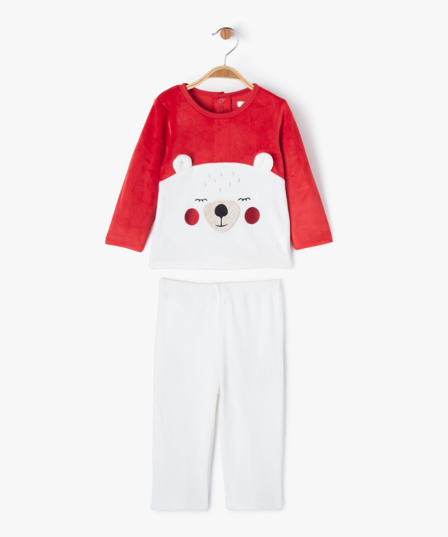Pyjama 2 pièces velours motif ours bébé garçon - GEMO