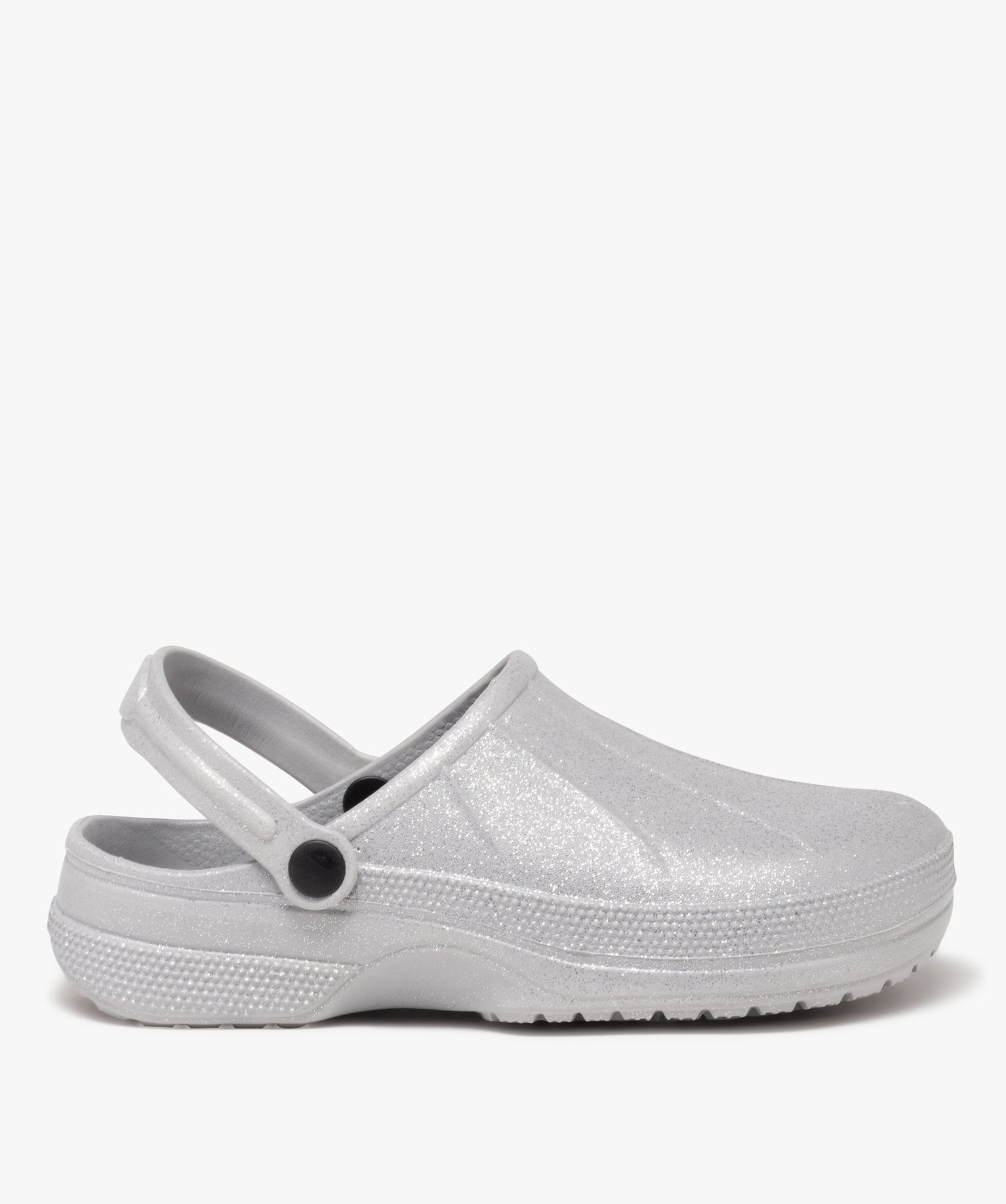 Sabots souples femme unis à paillettes avec bride mobile - 41 - argent - GEMO